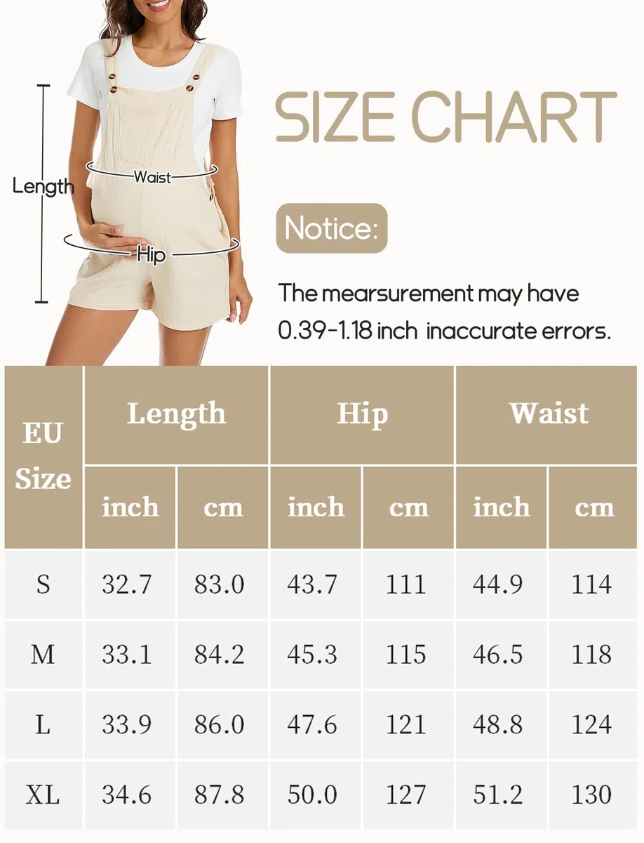 FEOYA Peto de embarazo corto para mujer, mono de maternidad, suelto, cómodo, mono de verano, transpirable, tallas S-XL