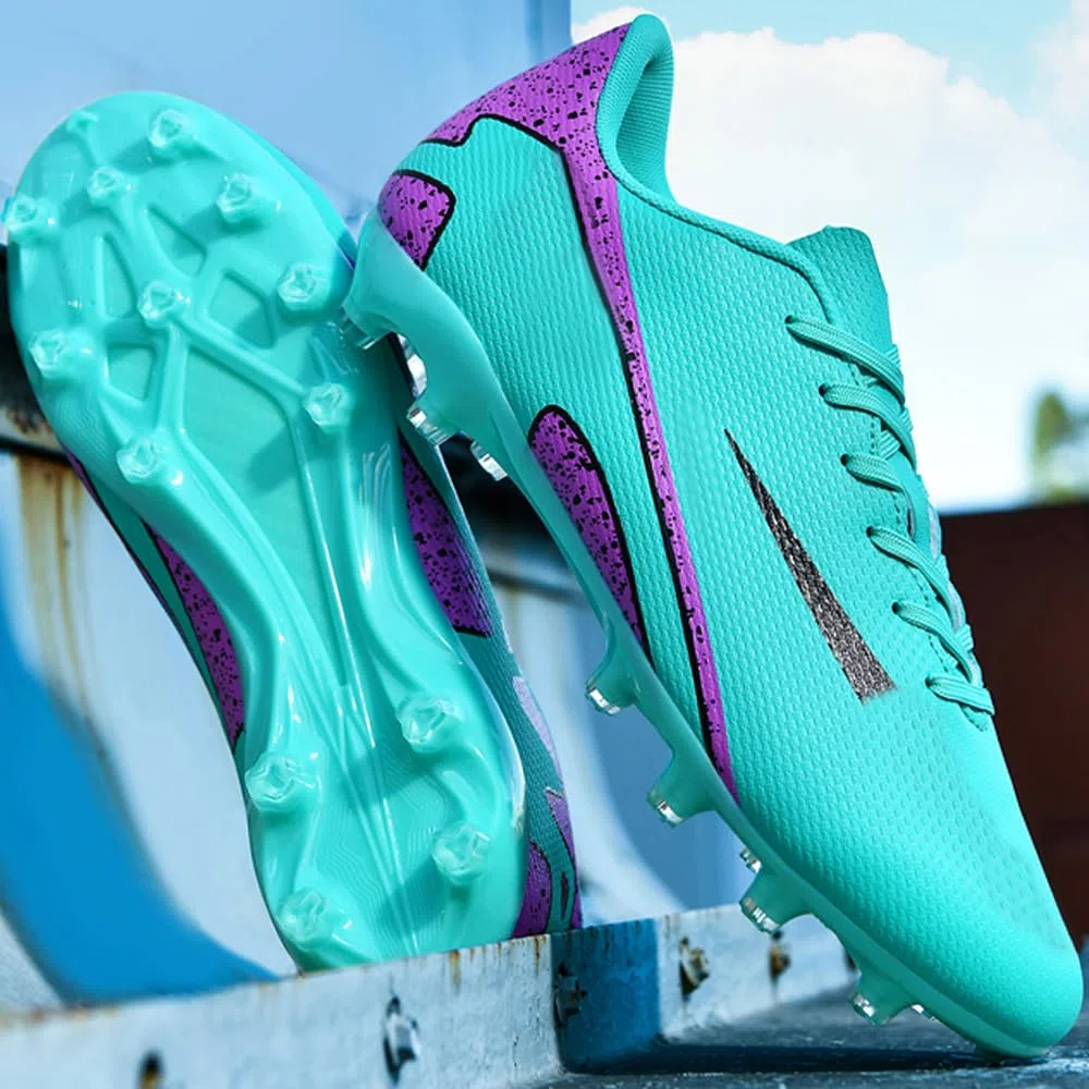 Zapatillas de Fútbol Mujer Spike Aire Libre Atletismo Entrenamiento Botas Profesionales Calzado de Fútbol Tacos de fútbol Deportivas Unisex Azul 44 EU