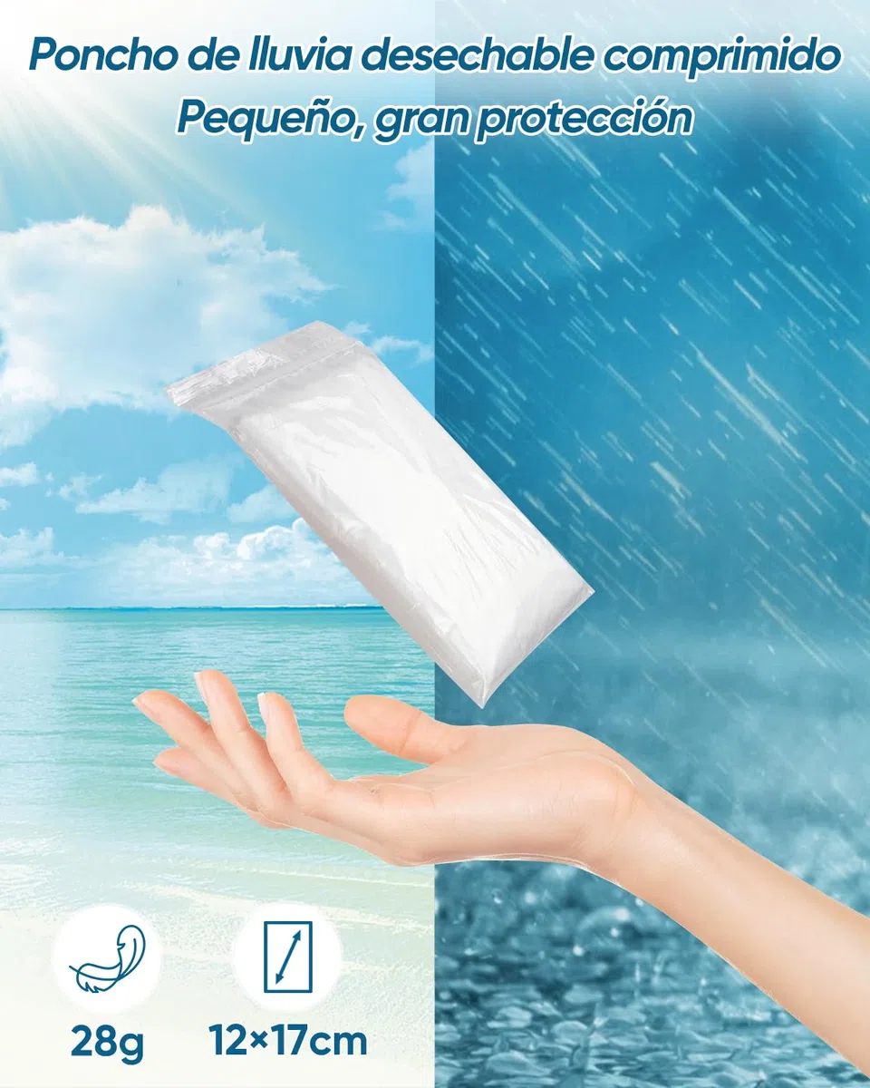 50/100 piezas de chubasqueros desechables para adultos, ponchos impermeables con capucha, capas de lluvia para hombre y mujer, ideales para senderismo, ciclismo y emergencias