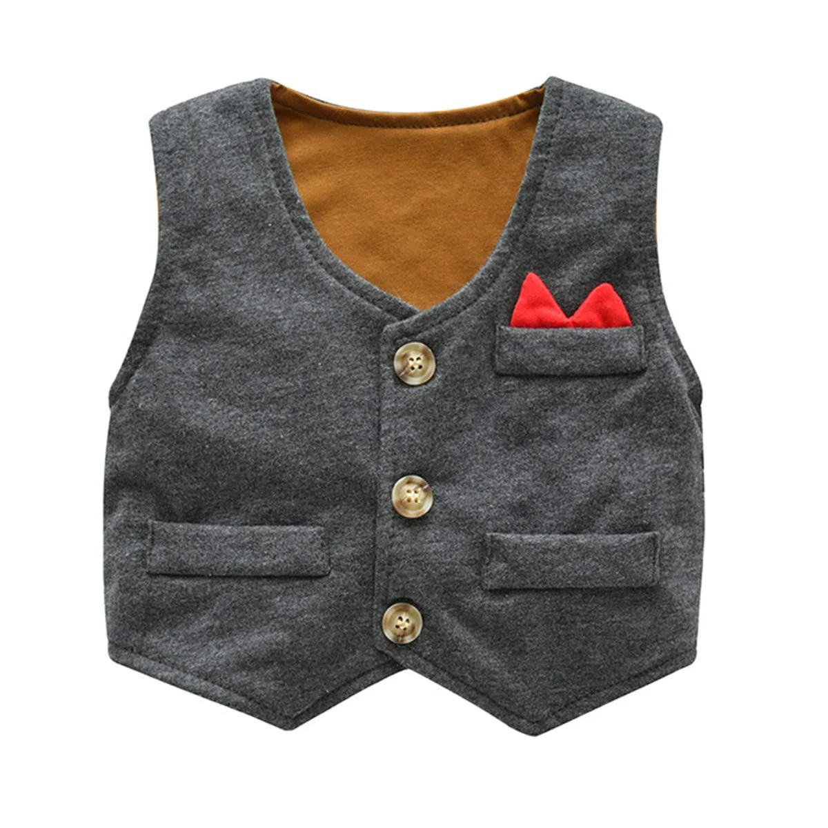 famuka Traje de 3 piezas con chaleco esmóquines para bebé-niños