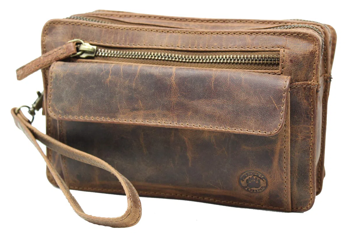 Frédéric Johns bolso de cuero para hombre - bolso de cuero vacío para hombres - Bolso Mano Piel Hombres - Cartera Mano Bolsa portadocumentos
