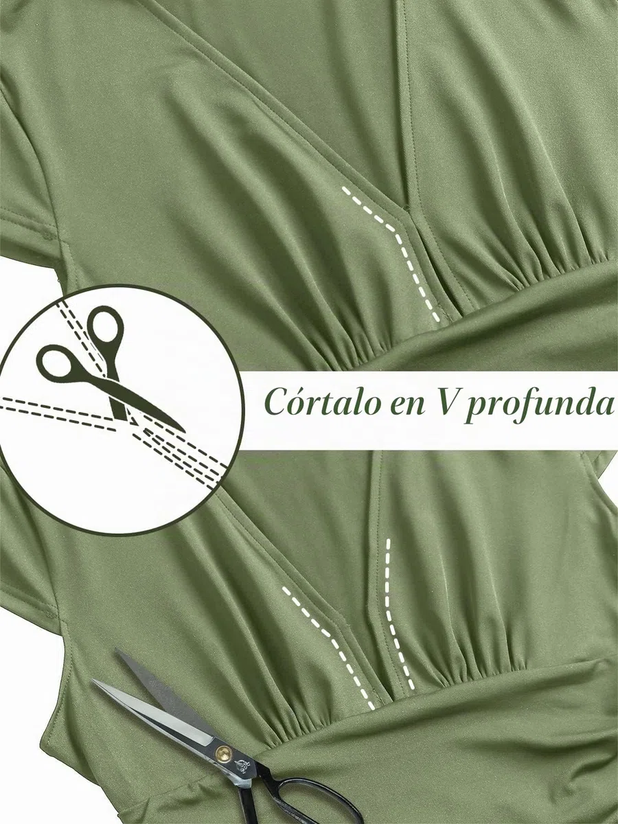 Vestido Largo Mujer Manga Corta Vestido Mujer Verano Elegante Vestidos Cuello en V Dividido Verano para Fiesta en la Playa