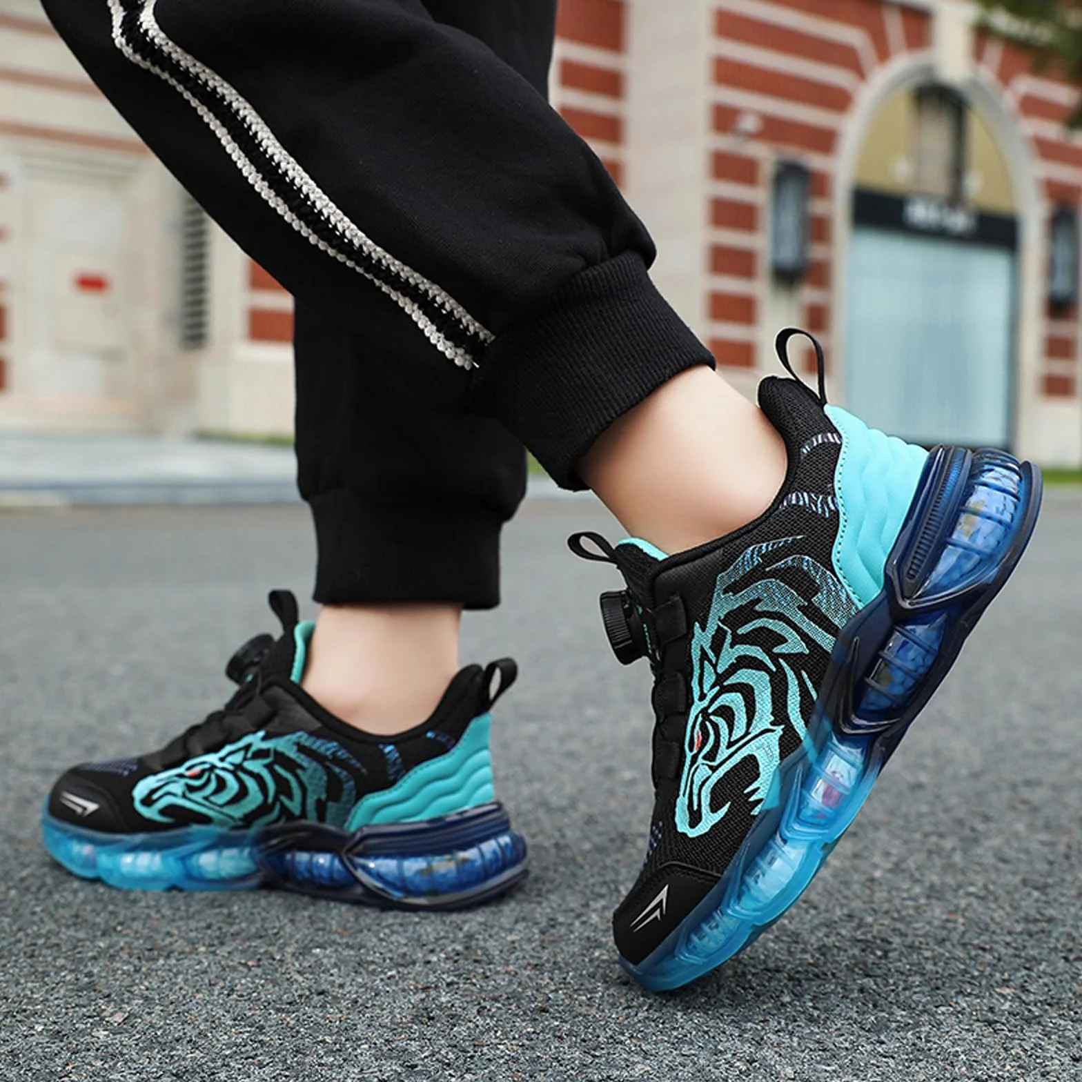 Zapatillas deportivas para niños, modernas, con diseño de tigre, cómodas, transpirables, ligeras, para exteriores, para el tiempo libre, para correr, talla 28-39