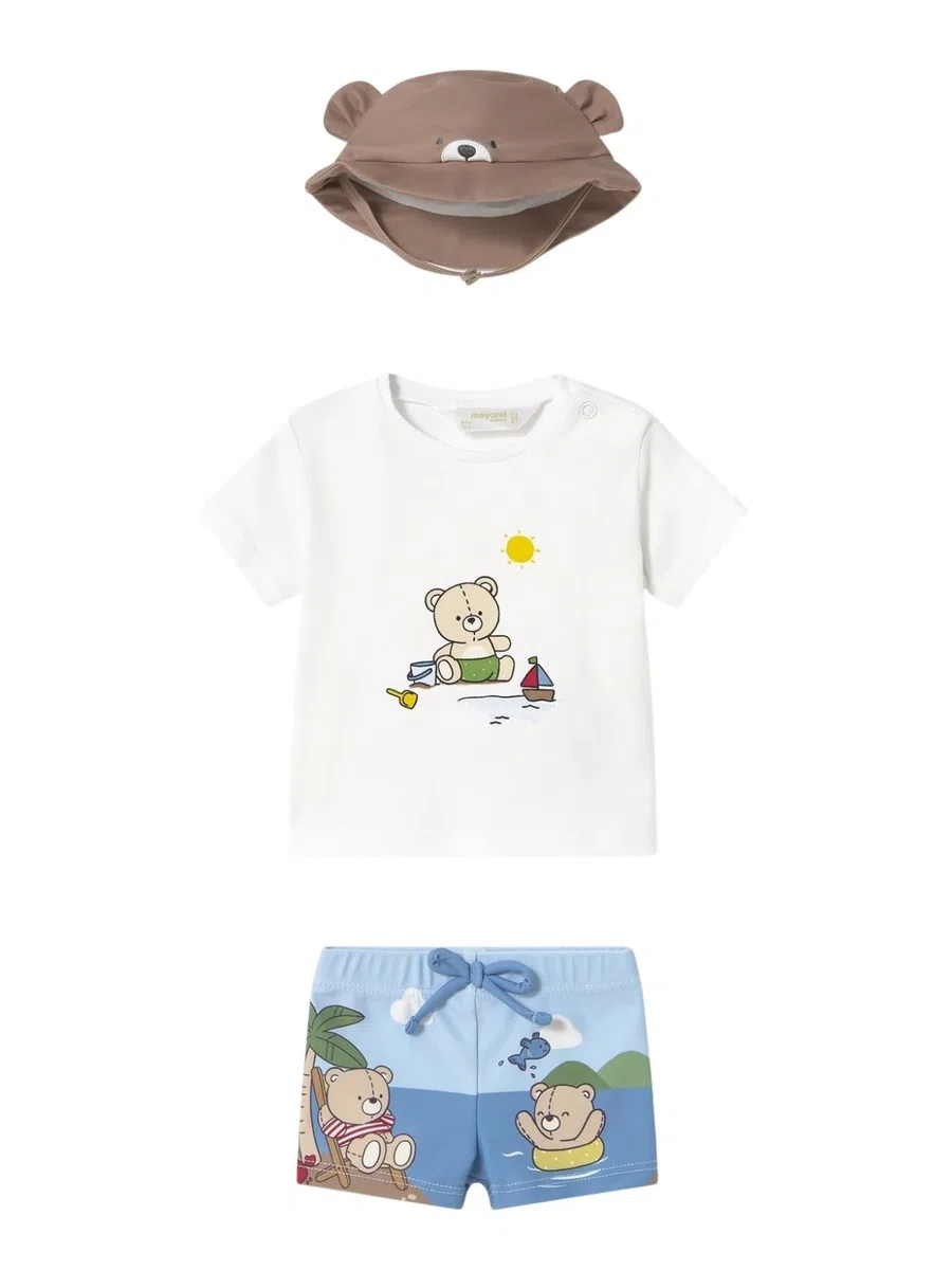 Mayoral Conj. baño con Gorro para bebé niño Osos
