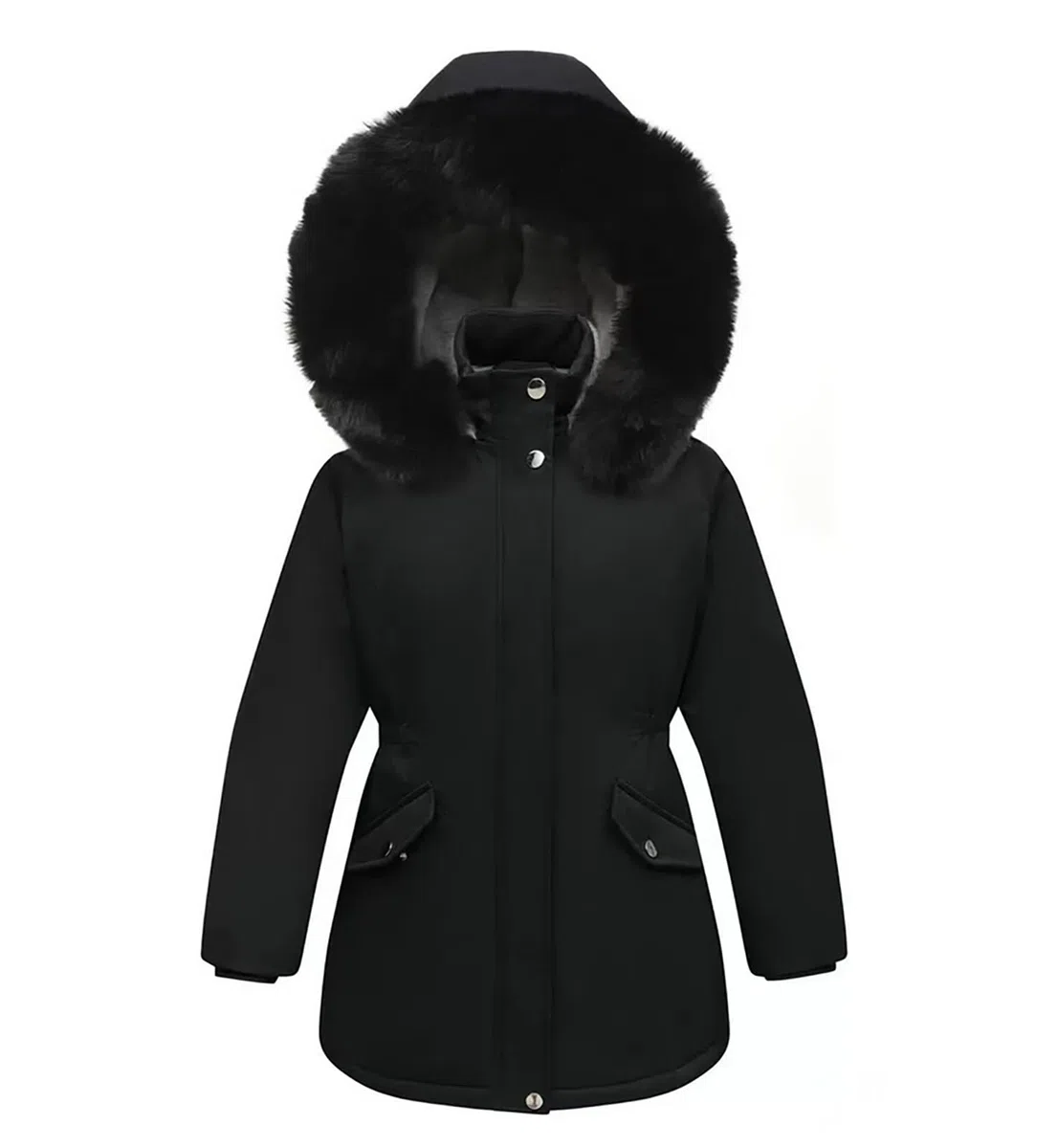 Chaqueta de plumón para niña, diseño de princesa, para invierno, chaqueta de forro polar, chaqueta para niño, cálida con capucha, piel gruesa