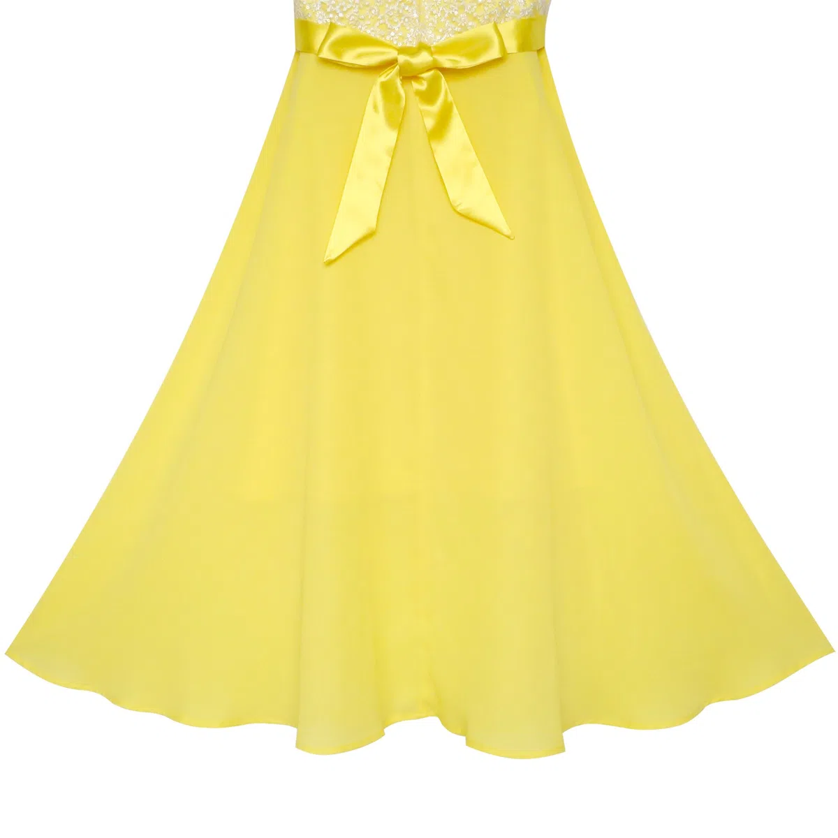 Sunny Fashion Vestido para niña Diamante de imitación Gasa Dama de Honor Baile Pelota Maxi Vestido 6-14 años