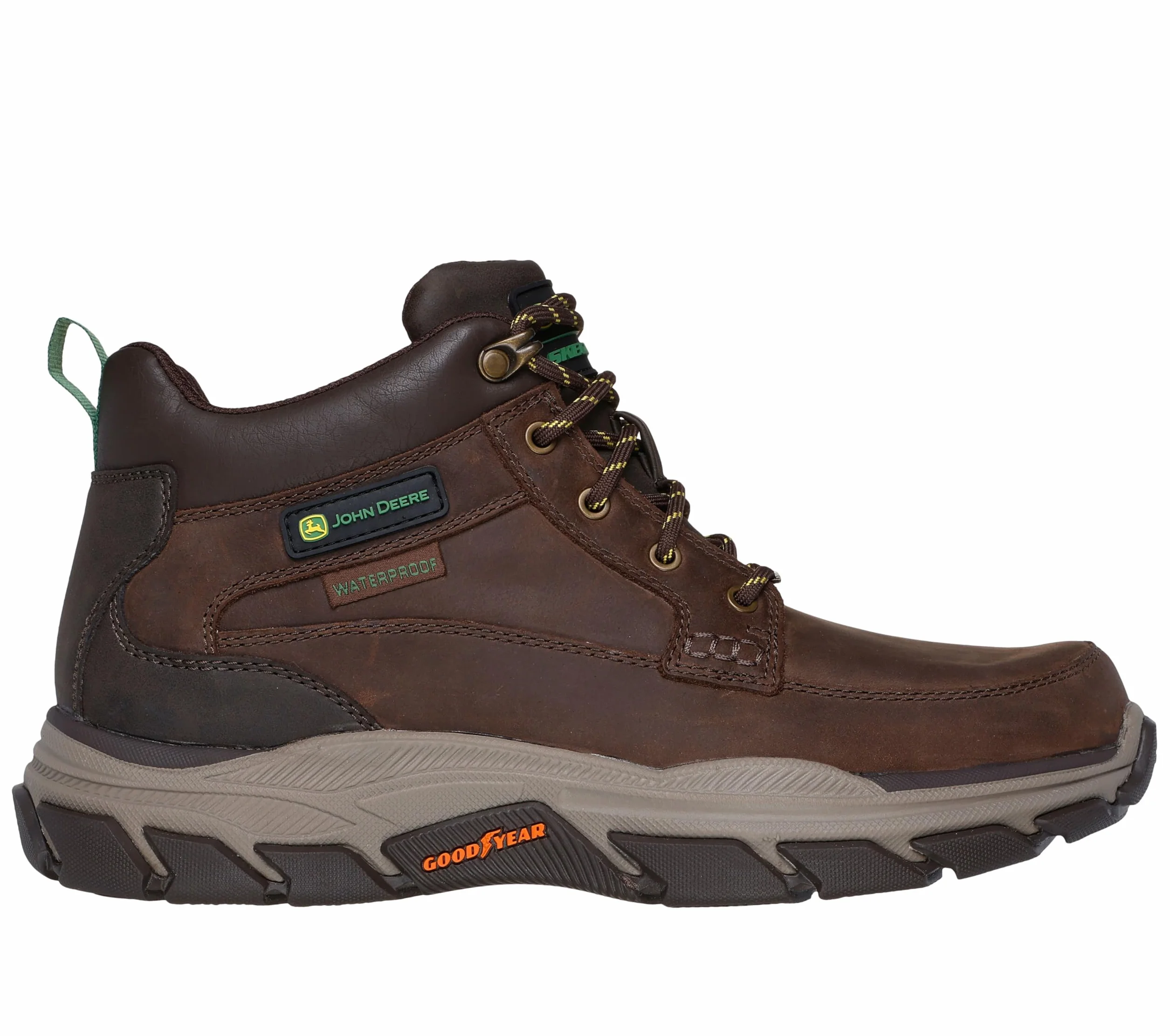 Skechers John Deere: Respected - Landin Waterproof Mid Top Leather Lace Up Boots BotaHombre