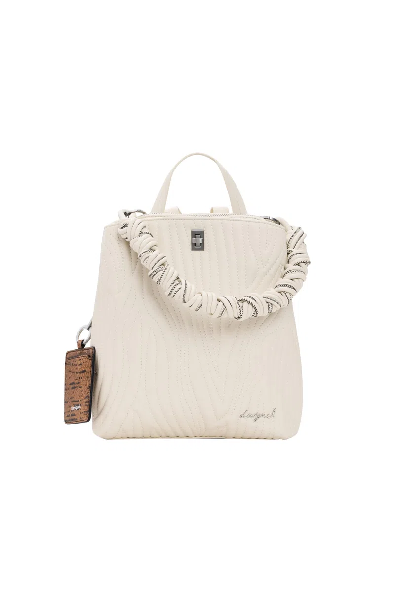 Desigual mochila pequeña de la colección de accesorios, blanco roto, Talla única