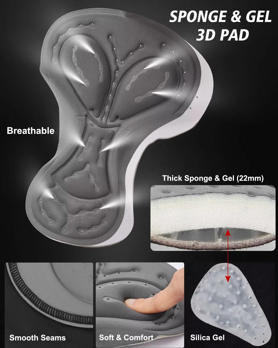 ROTTO Pantalones Cortos de Ciclismo para Mujer Acolchados con Relleno de Esponja y Gel con Bolsillos para Bicicleta Ciclismo de Carretera Montaña