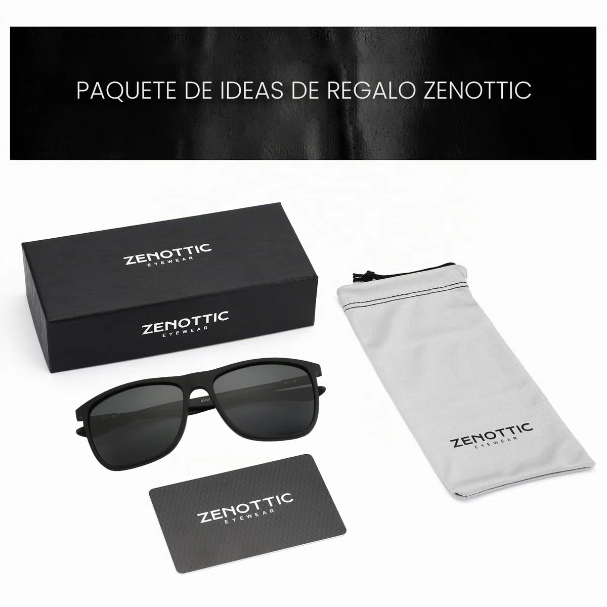 ZENOTTIC Gafas de sol polarizadas cuadradas para hombres Ultraligeros de fibra de carbono Gafas de sol de conducción Pesca Golf Deportes Protección UV400