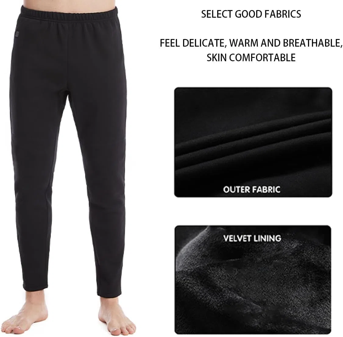 Ropa Interior calefactable con 12 Zonas, Tres velocidades y Ajuste de Temperatura. Pantalones calefactables eléctricos for Senderismo al Aire Libre.(WomenBlack,M)