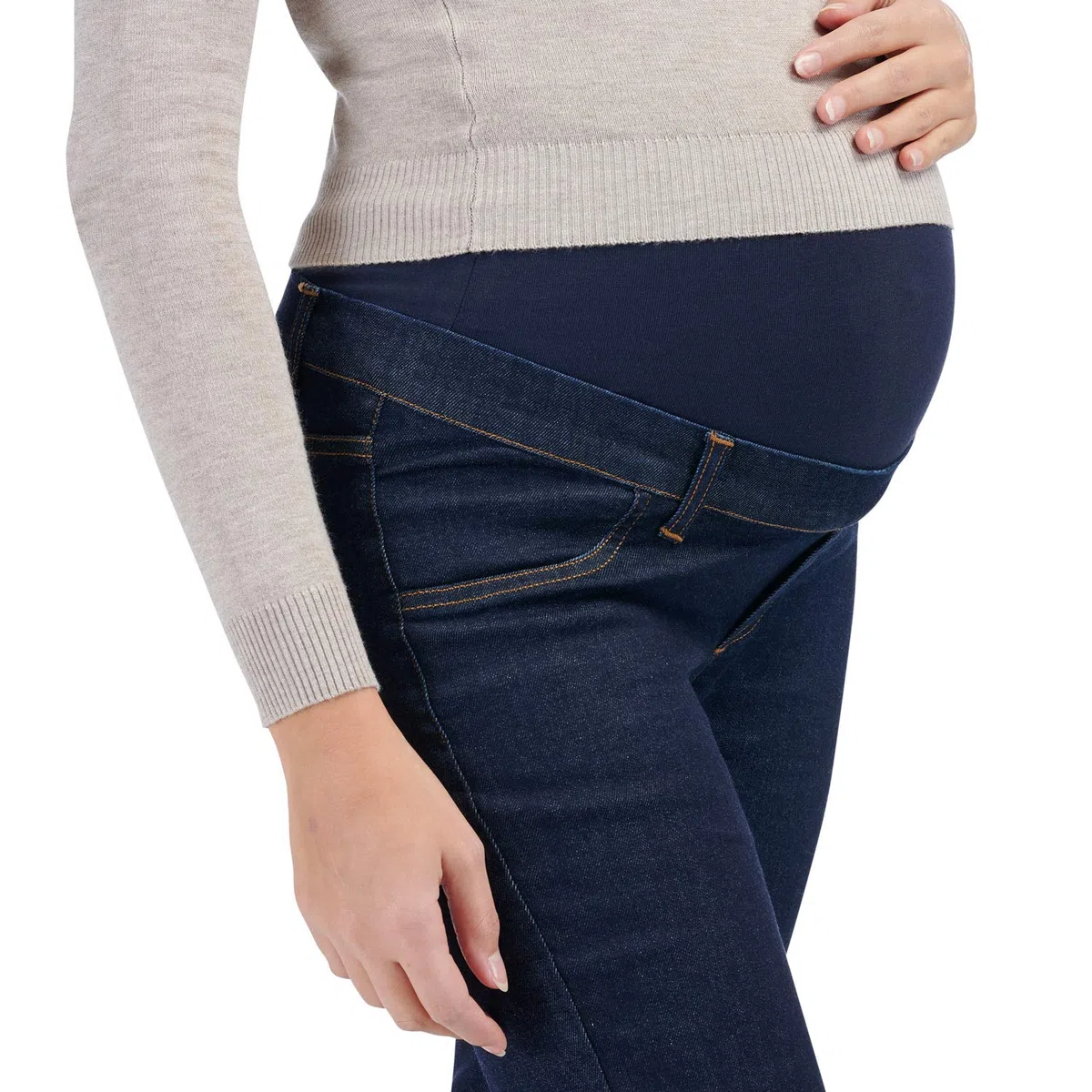 Passy - Vaqueros de Maternidad de Pierna Recta, Pantalones de Embarazo Rectos de Estilo Vintage - Made in Italy