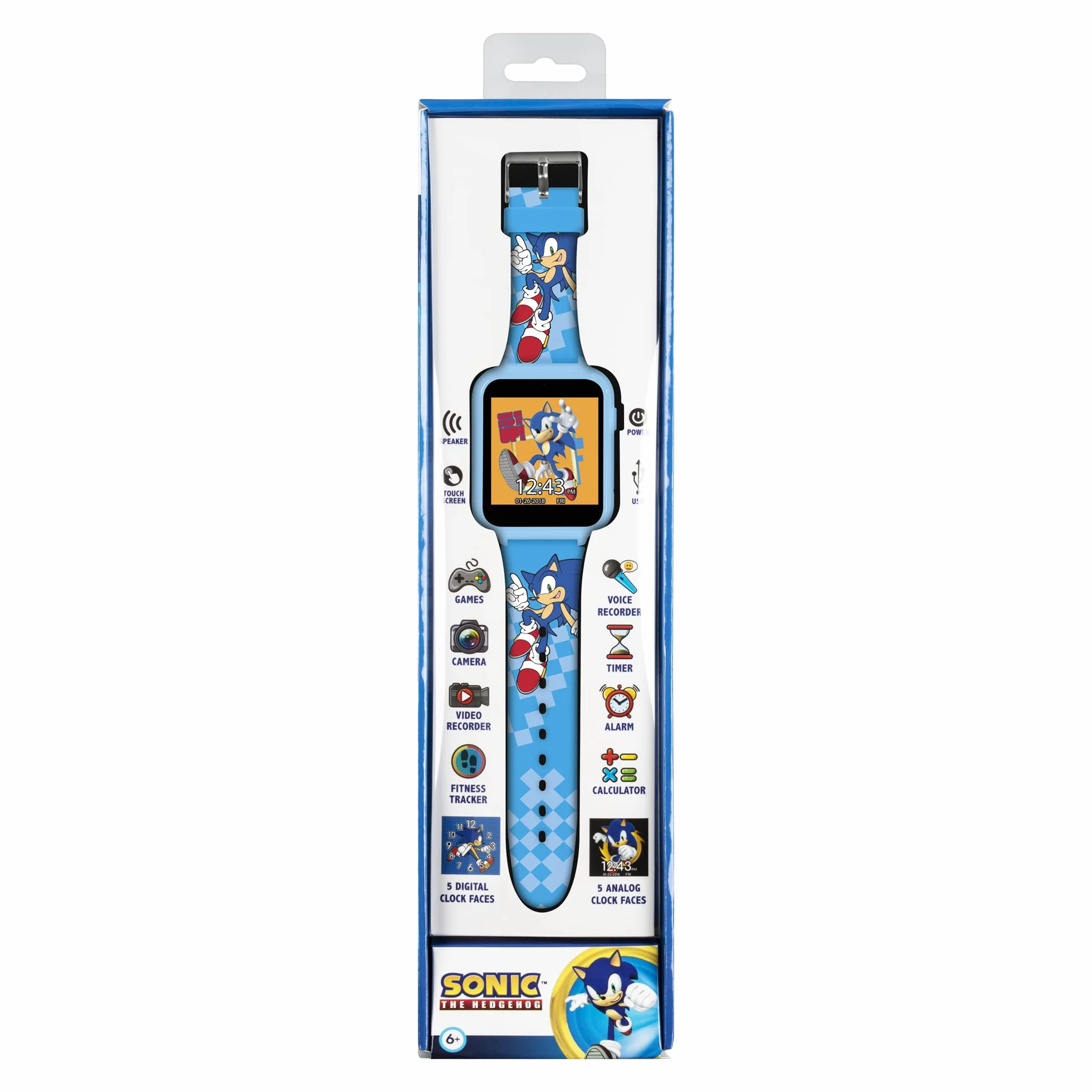 Sonic - , Reloj Inteligente Niños, Blue Printed, SNC4055
