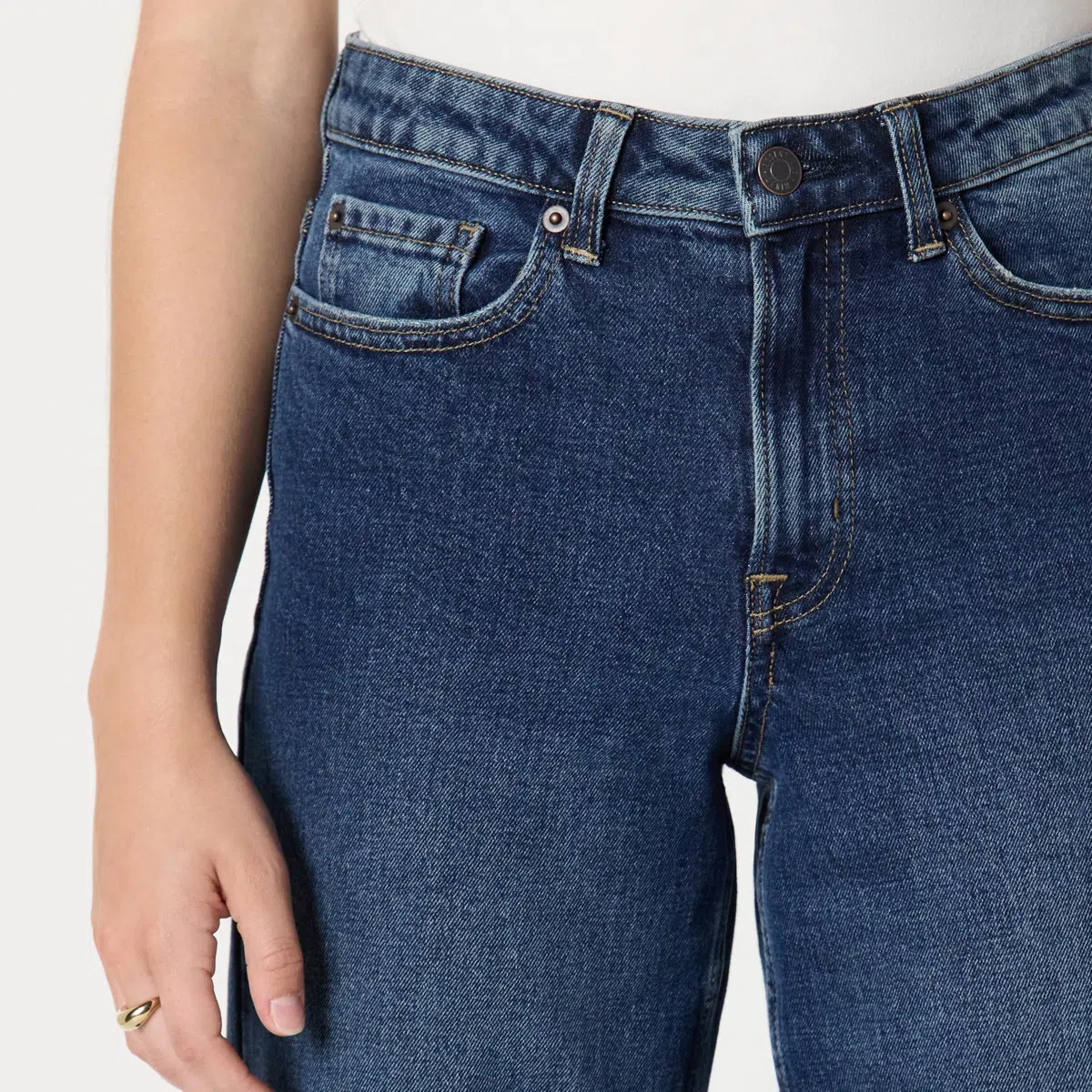 Amazon Essentials Vaqueros Tobilleros de Talle Alto y Pernera Ancha Mujer