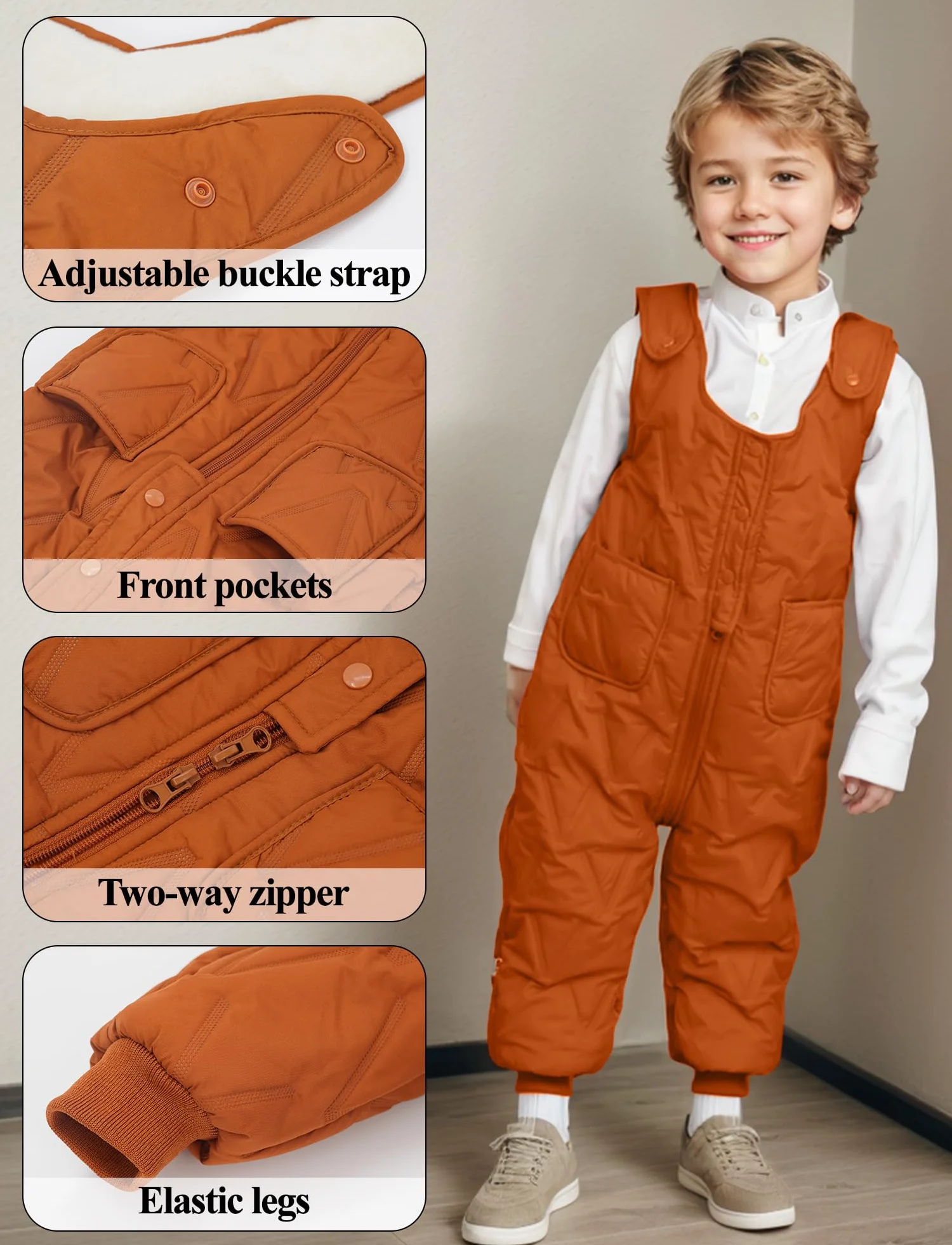 SEAUR Pantalones de invierno para bebé, ligeros, gruesos, cálidos, pantalones de esquí para niños pequeños, pantalones de esquí de invierno, resistentes al viento, pantalones para exteriores, 70-110