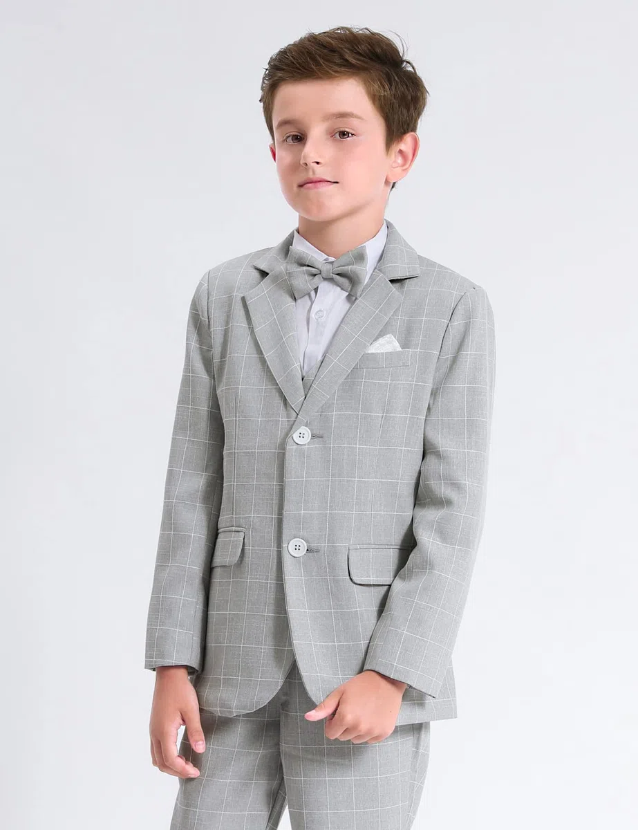 mintgreen Niños Traje Blazer Boda Ropa Tuexdo Establece 2PCS Blazer + Pantalón + Pajarita 5-12 Años