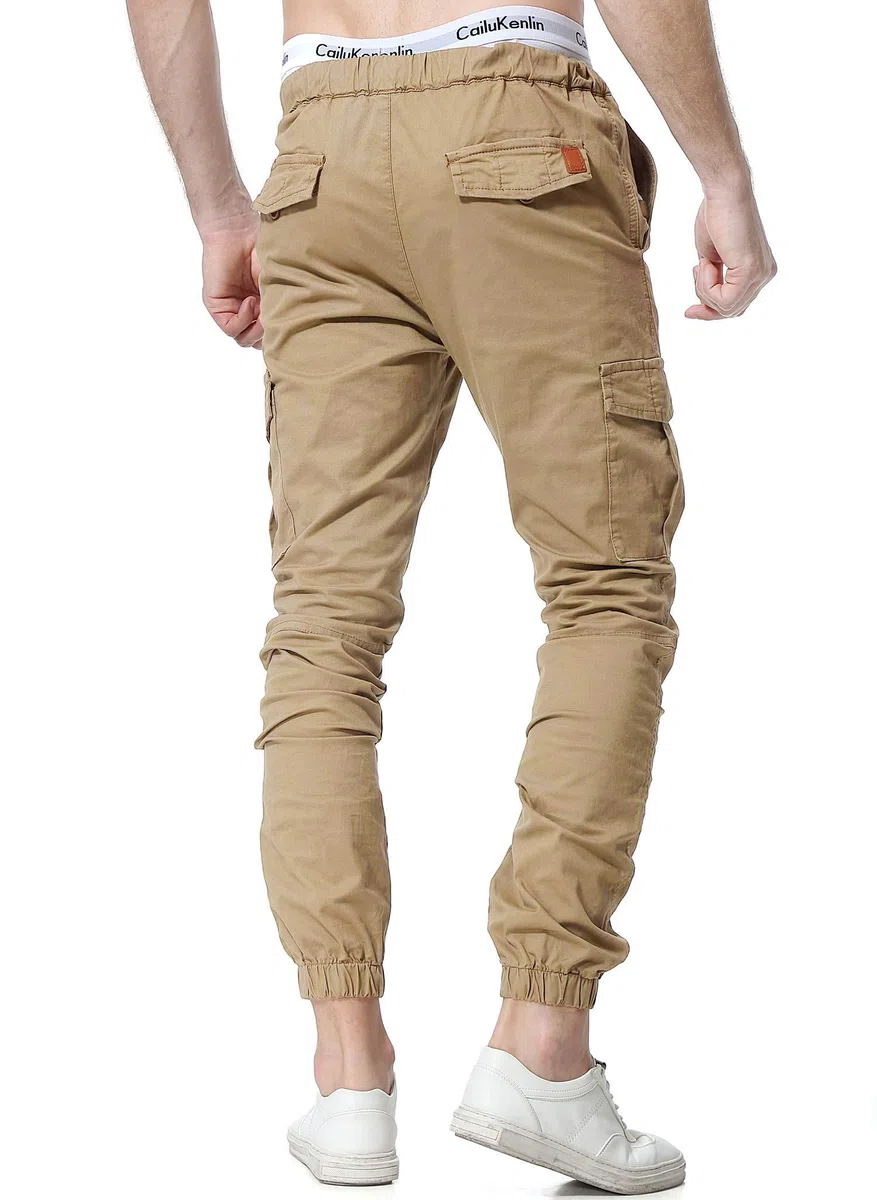 ZOEREA Pantalones Hombre Casuales Deporte Elásticos Joggers Largos Pants con Bolsillos Algodón Slim Fit Cargo Trouser de Hombres
