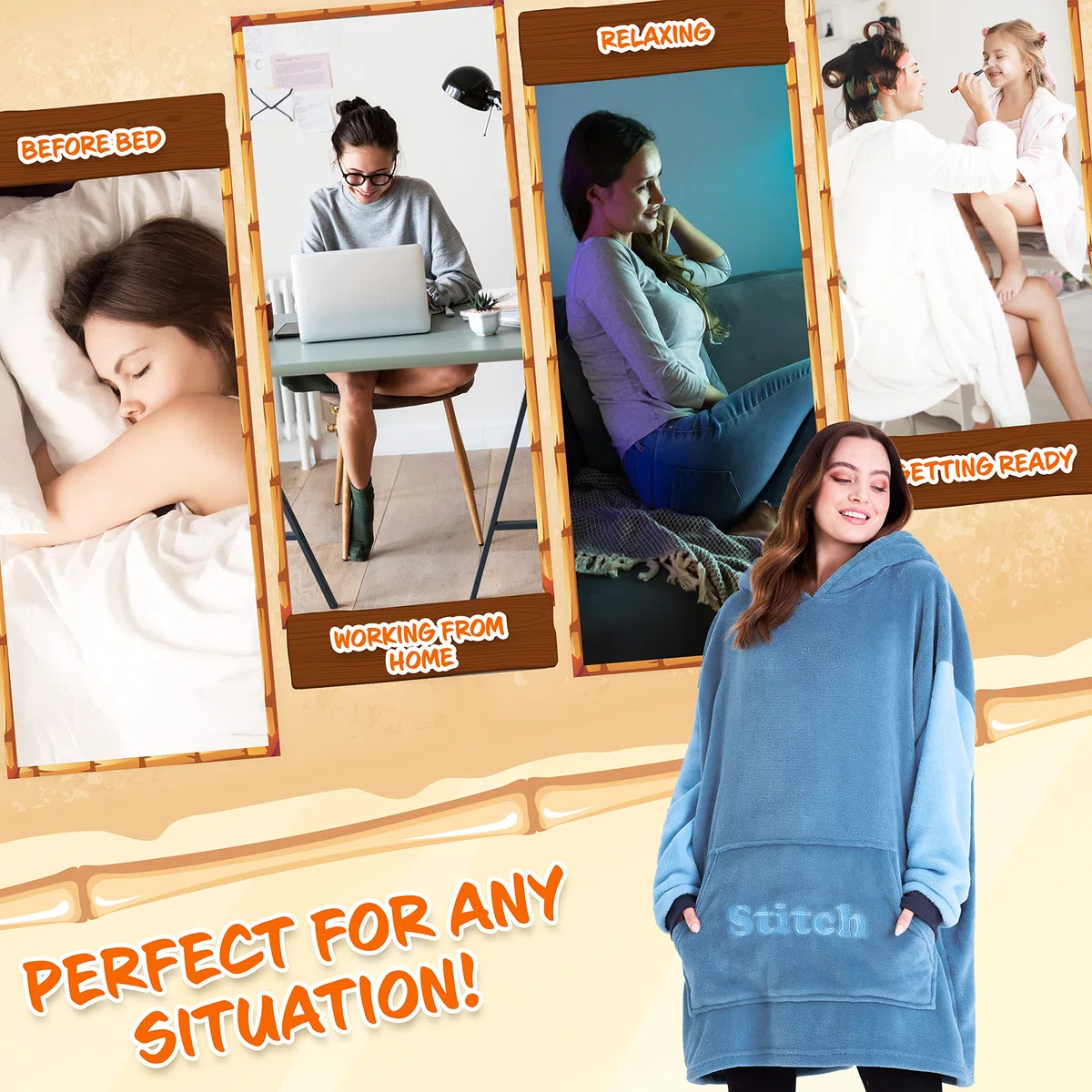 Disney Sudaderas Mujer, Stitch Batamanta de Forro Polar Mujer, Evil Queen Poncho Sudadera Manta Oversize con Capucha