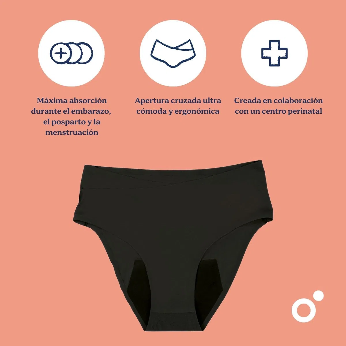 Doomoo Braguitas posparto L/XL/2XL: Ideal para el Postparto y Durante la menstruación, ultraabsorbente, protección Durante 12 h, Suave y elástica, imprescindible para el posparto, Color Negro