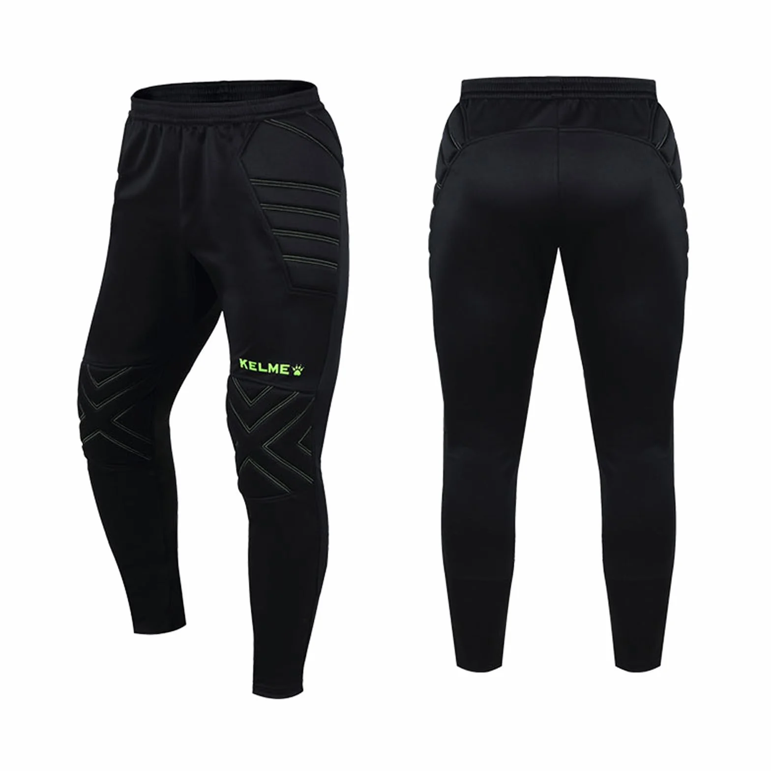 Kelme Pantalones de portero para hombre con protección para niños, pantalones de portero de fútbol juvenil, acolchados, largos, deportivos