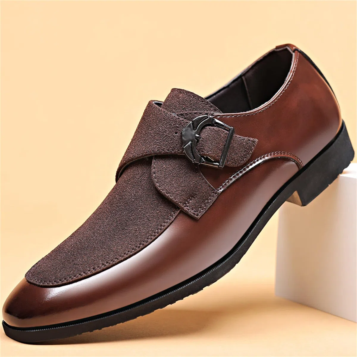 Zapatos De Vestir De Punta Puntiaguda para Hombre Zapatos Oxford con Hebilla Zapatos De Boda Formales Y De Negocios