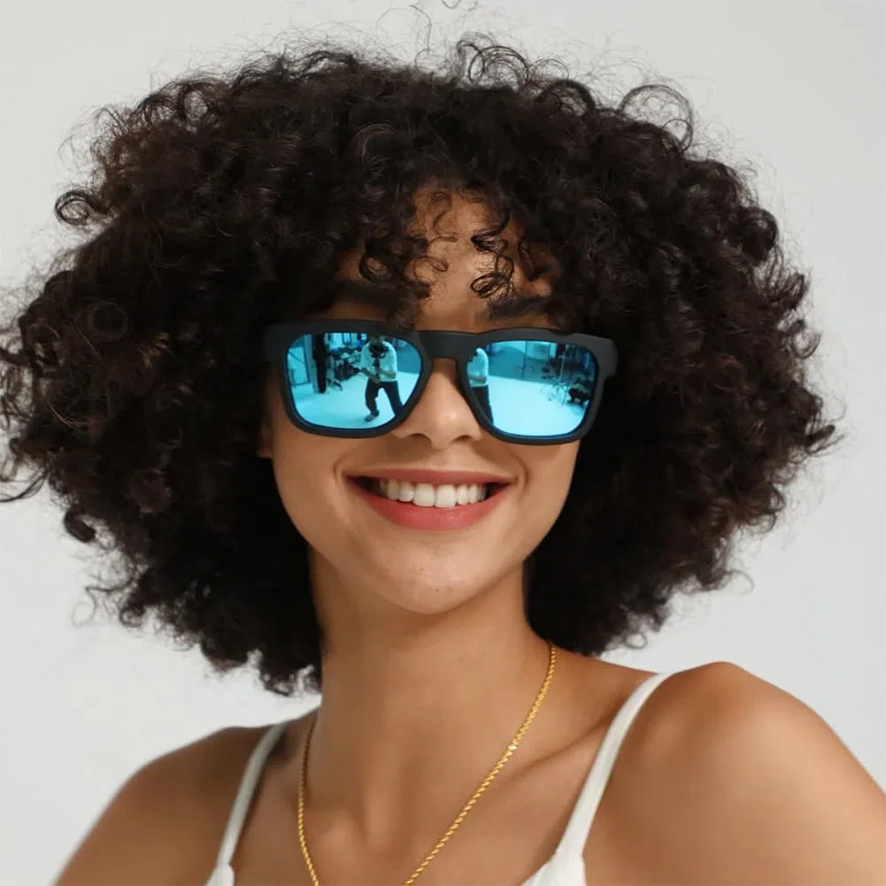OhO sunshine Gafas de Sol de Audio Resistentes al Agua, Gafas de Sol Bluetooth de Moda para Escuchar música y Hacer Llamadas telefónicas, Lente polarizada UV400