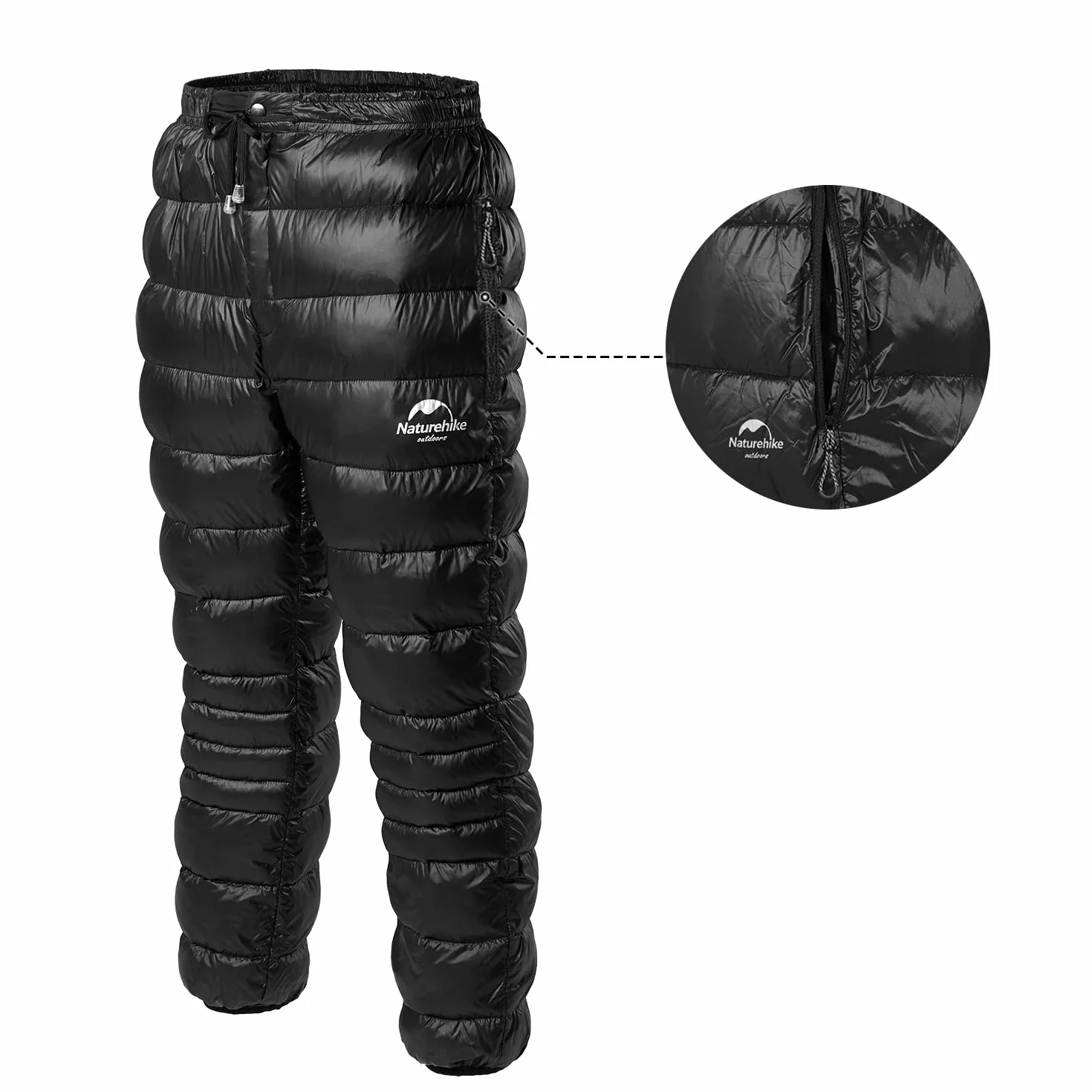 Naturehike Pantalones de Plumón de Invierno Ultraligero Cálido Bolsillo Lateral Pantalones de Terciopelo Hombres Mujeres Impermeable Pantalones de Nieve al Aire Libre Acampar