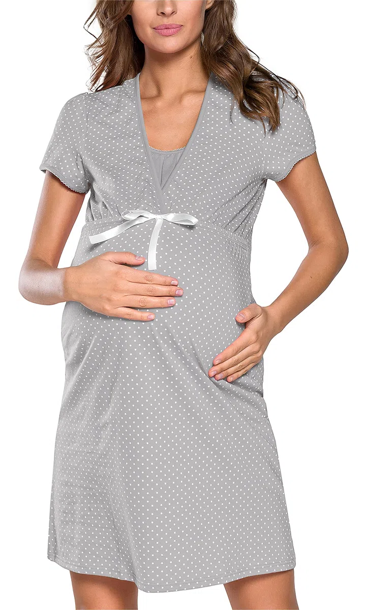 Italian Fashion Camison Lactancia Hospital | Ropa Premama Embarazada | Ropa Embarazada Mujer con Lazo | Camison Hospitalario Mujer | Bata Maternidad Hospital S-XXL