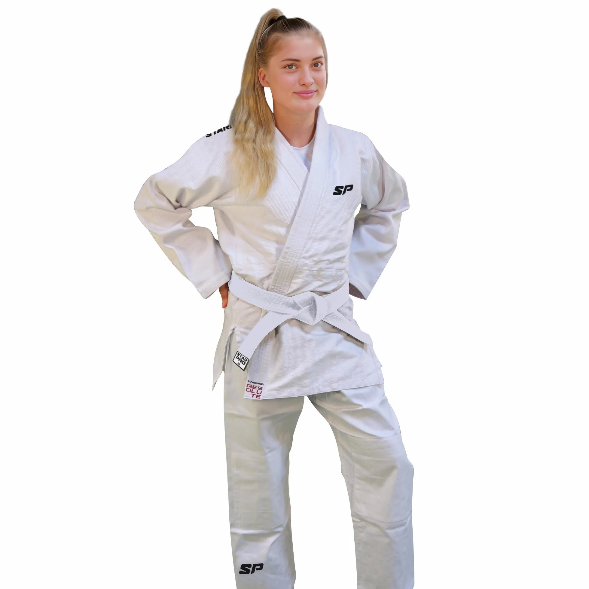 Starpro Judo Kimono - Professional Judogi for Training and Competition - Free White Belt - Men Women Kids - 110-200 cm - White and Blue