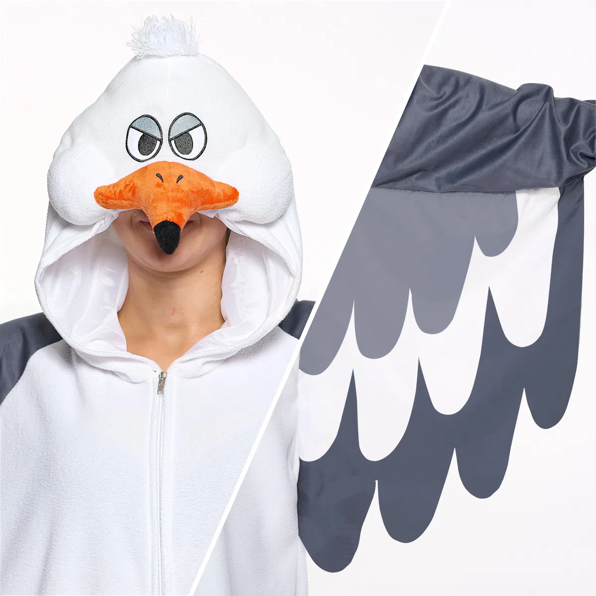 SPOOKTACULAR CREACIONES Mono de pijama con capucha de gaviota de Halloween para adultos