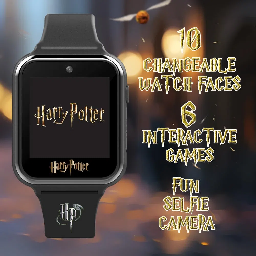 Accutime Watch- Reloj Interactivo Harry Potter, Cámara, Color negro, Talla única (HP4096)