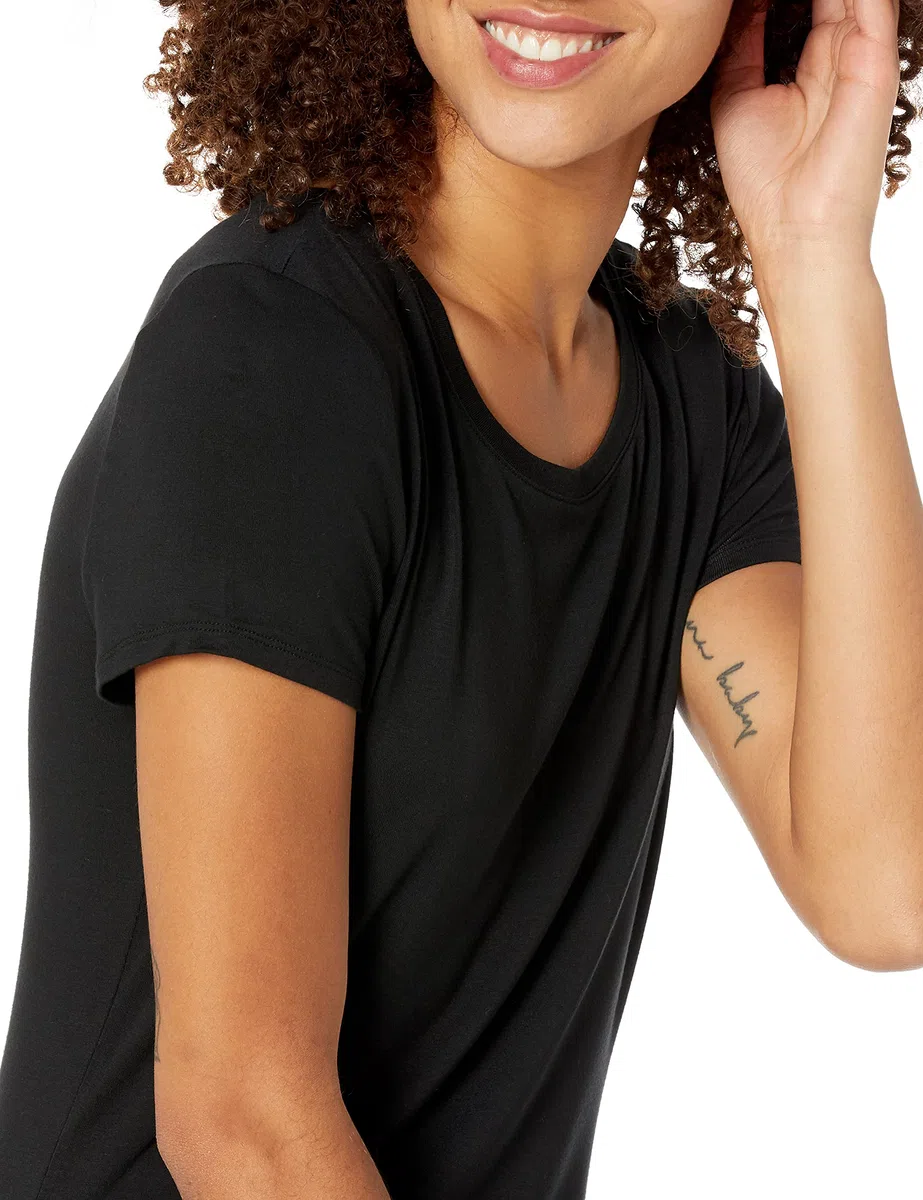 Amazon Essentials Mujer Vestido Largo de Manga Corta, Fluido