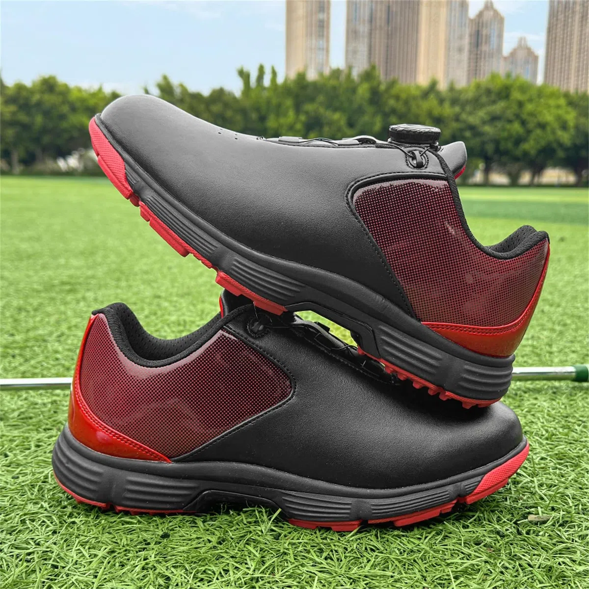 Zapatos De Golf para Hombre Zapatillas De Cuero Sin Clavos Impermeables Y Antideslizantes para Deportes Al Aire Libre