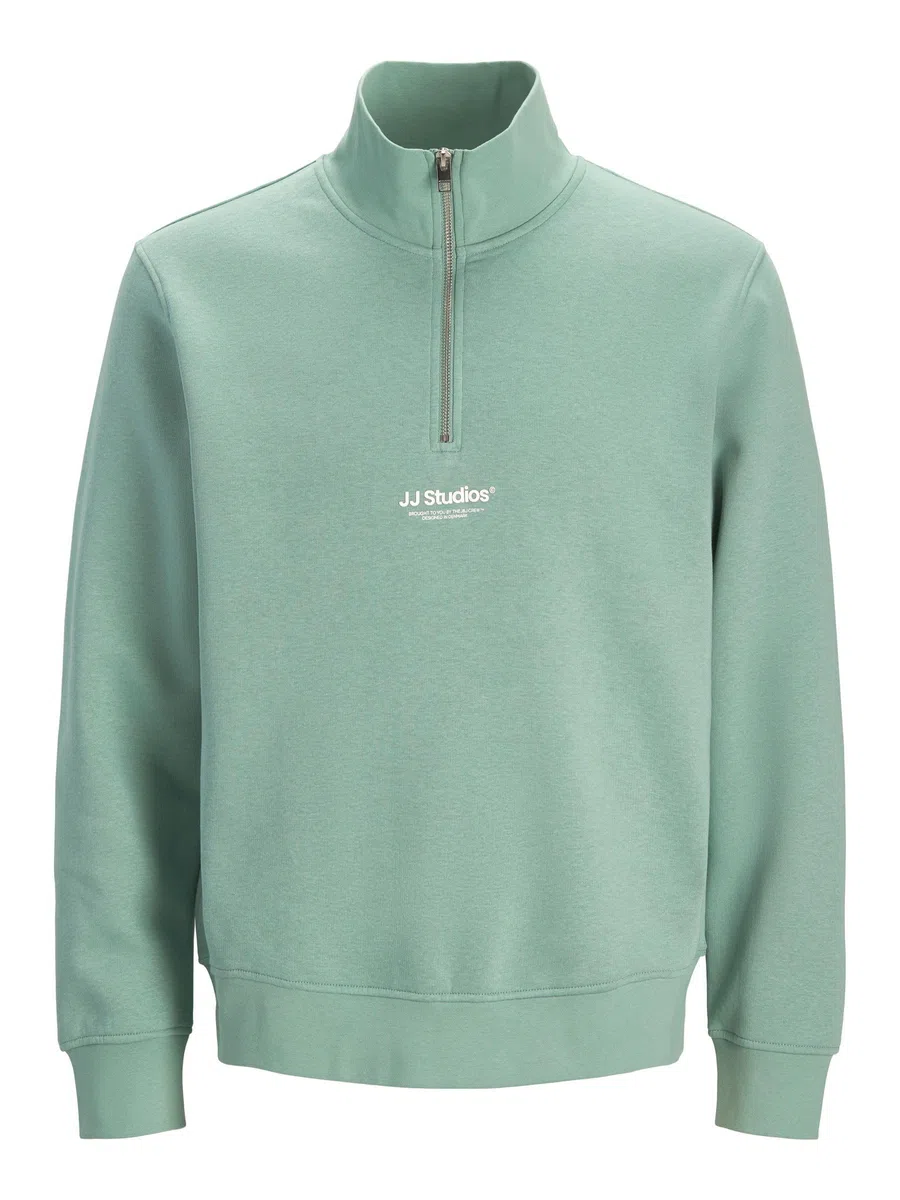 JACK & JONES JJESOHO Sweat Quarter Zip HN Noos Hombre Sudadera Verde