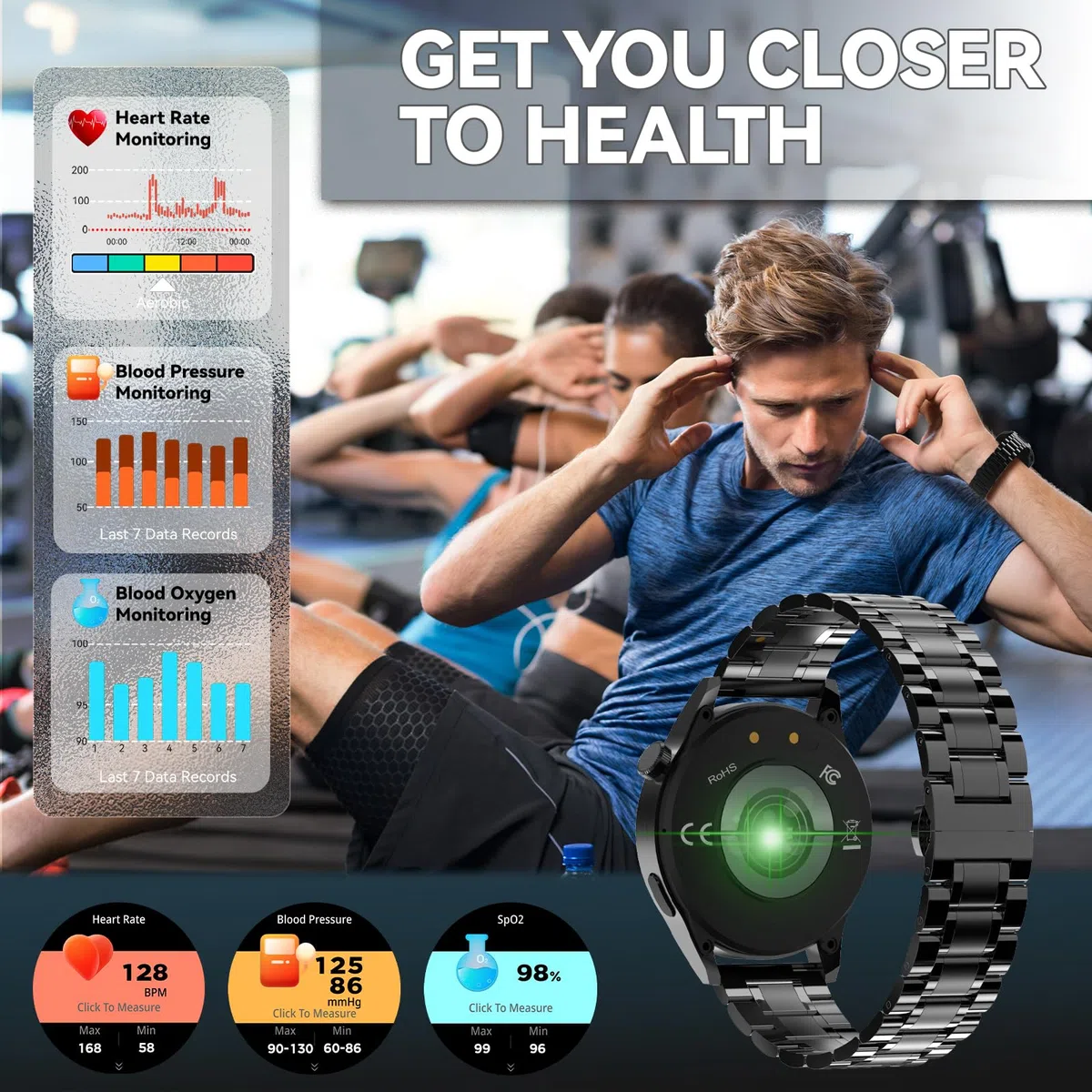 Reloj Inteligente Hombre, Smartwatch con Llamadas Bluetooth y Whatsapp Notificación, IP68 Smartwatch Hombre con Monitor de Ritmo Cardíaco y Sueño, Reloj Deportivo Actividad Android iOS