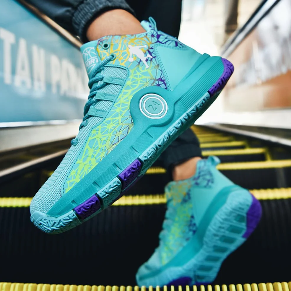 Zapatillas de Baloncesto para Niños Moda Calzado de Baloncesto para Niño Aire Libre Deportivas Fitness Antideslizantes para Correr Zapatos de Running (BBA-R11, 33EU)