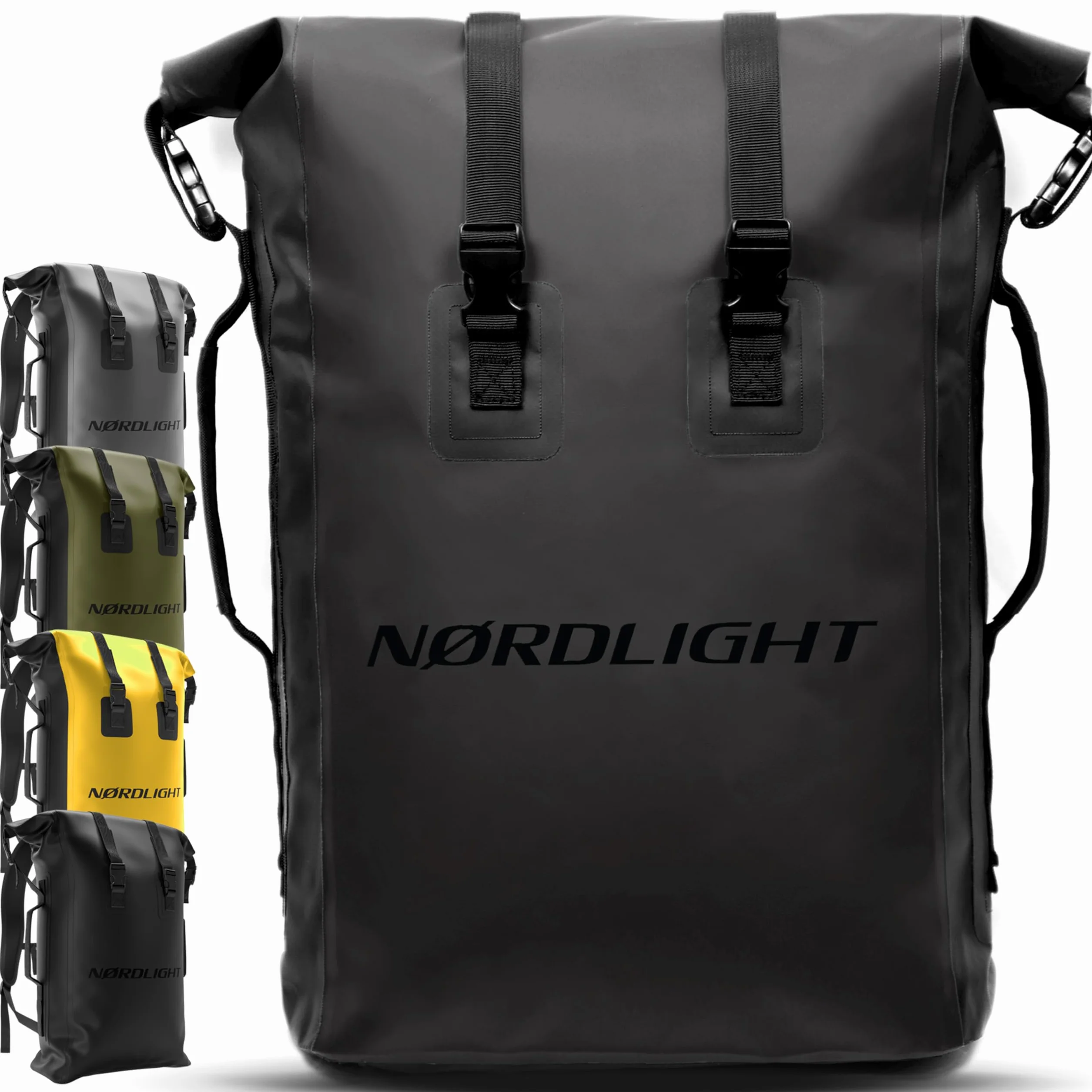 Nordlight Mochila impermeable Dry Bag 35l - (Negro) Roll Top Backpack con correa de transporte acolchada, mochila de bicicleta, mochila de mensajero, senderismo, pesca