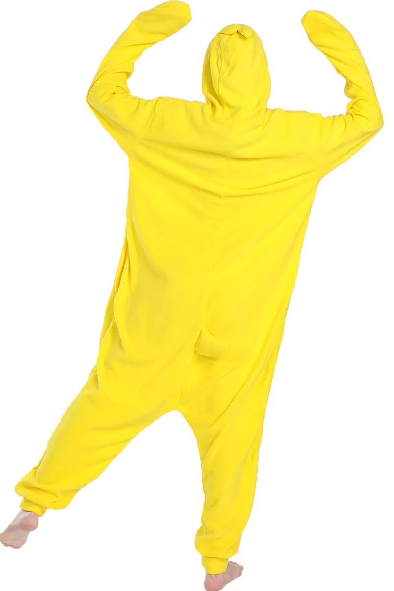 Unisex Amarillo Pato Onesie para Adulto Adolescentes Halloween Animal Cosplay Disfraces Pijama de una Pieza