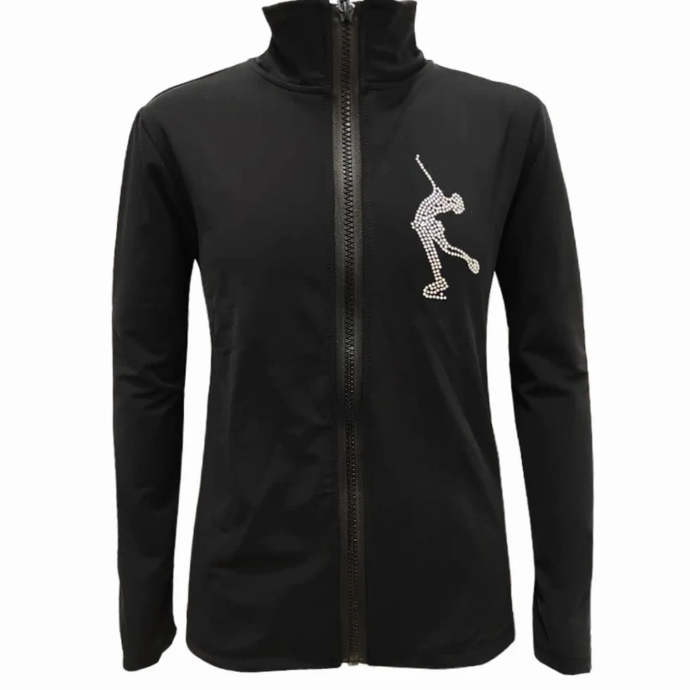 LIUHUO - Chaqueta de patinaje artístico para niños y adultos - Ropa de gimnasia - Diamante - Esquí - Niña