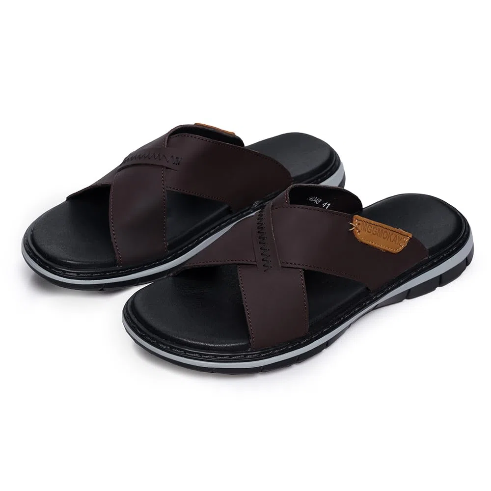 MGGMOKAY Zapatillas Cruzadas Masculinas Sandalias,Hombre Cuero Sandalias,Sandalias de vestir Hombres