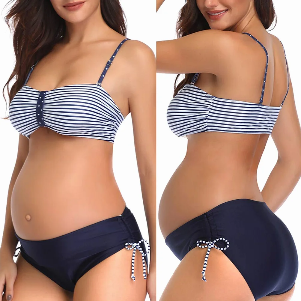 Generisch 2025 - Trajes de Baño Tankinis de Maternidad Mujeres Embarazadas Bikini Impreso Traje de Baño de Maternidad Traje de Baño Con Faldas Mujer