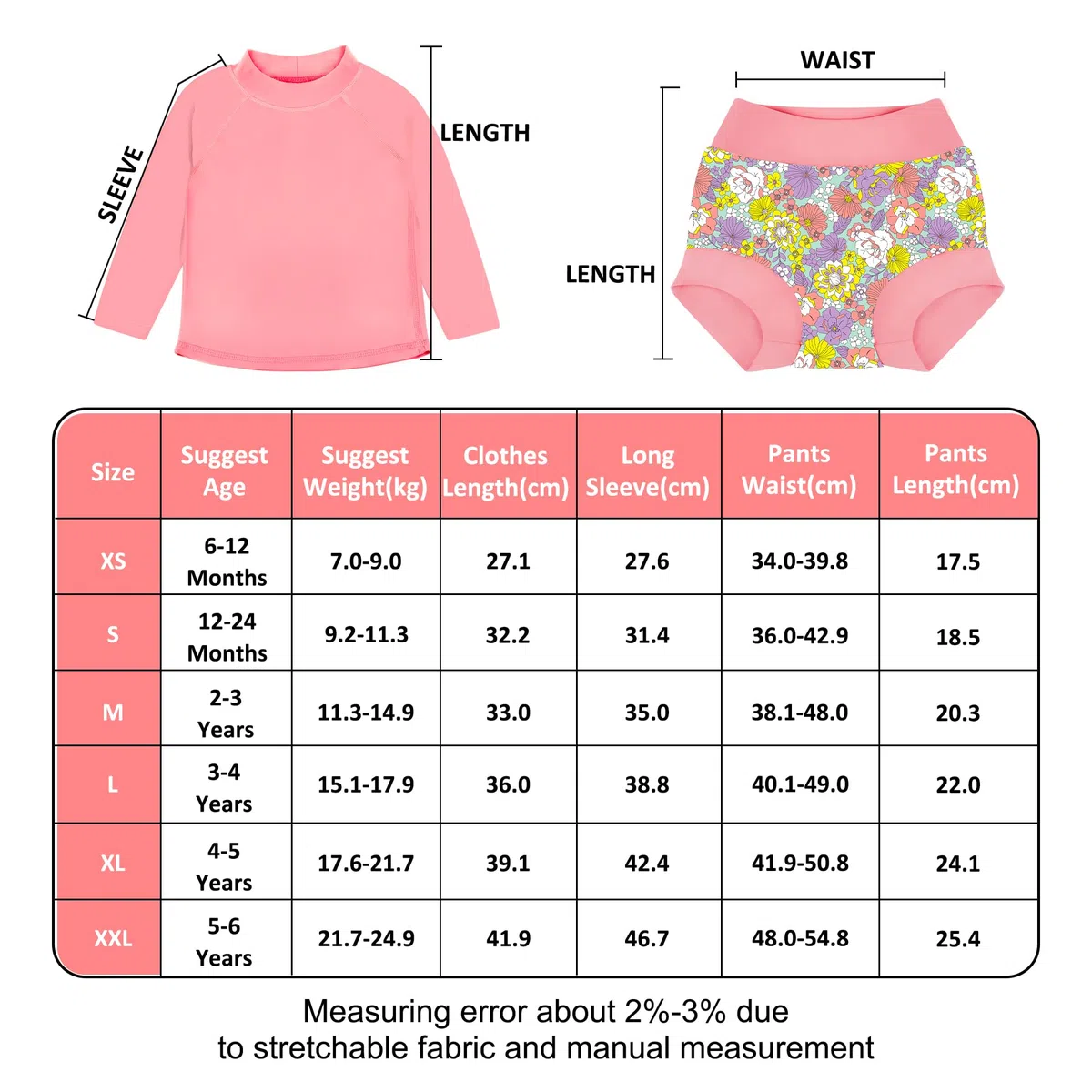BIG ELEPHANT - Conjunto de 2 pañales antierupciones para Nadar Unisex para bebés, niños y niñas, Traje de baño de Manga Larga con protección Solar UPF 50+