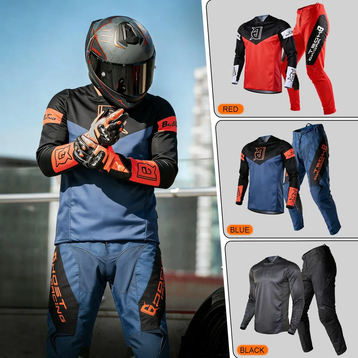 Maillot MTB Pantalones de Camiseta de Motocross Traje Hombres Bicicleta Sucia Juego de Engranajes MX Mujeres Fuera del Camino Montando Adulta Ropa de Carrera
