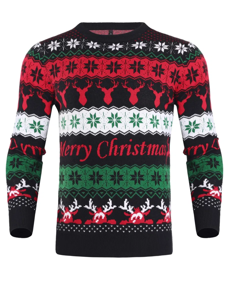 iClosam Suéter de Navidad Hombre Mujer Cuello Redondo Esencial Navideño Pullover de Punto Jersey Sudaderas Sweater Invierno