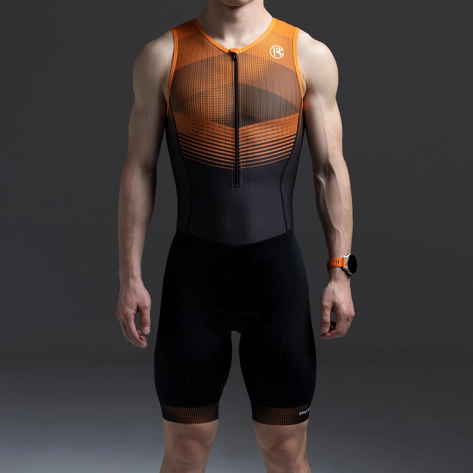 MY KILOMETRE Traje de Triatlón para Hombre Sin Mangas - Trisuit Transpirable y de Secado Rápido con Bolsillo Trasero para Competición y Entrenamiento UPF 50+