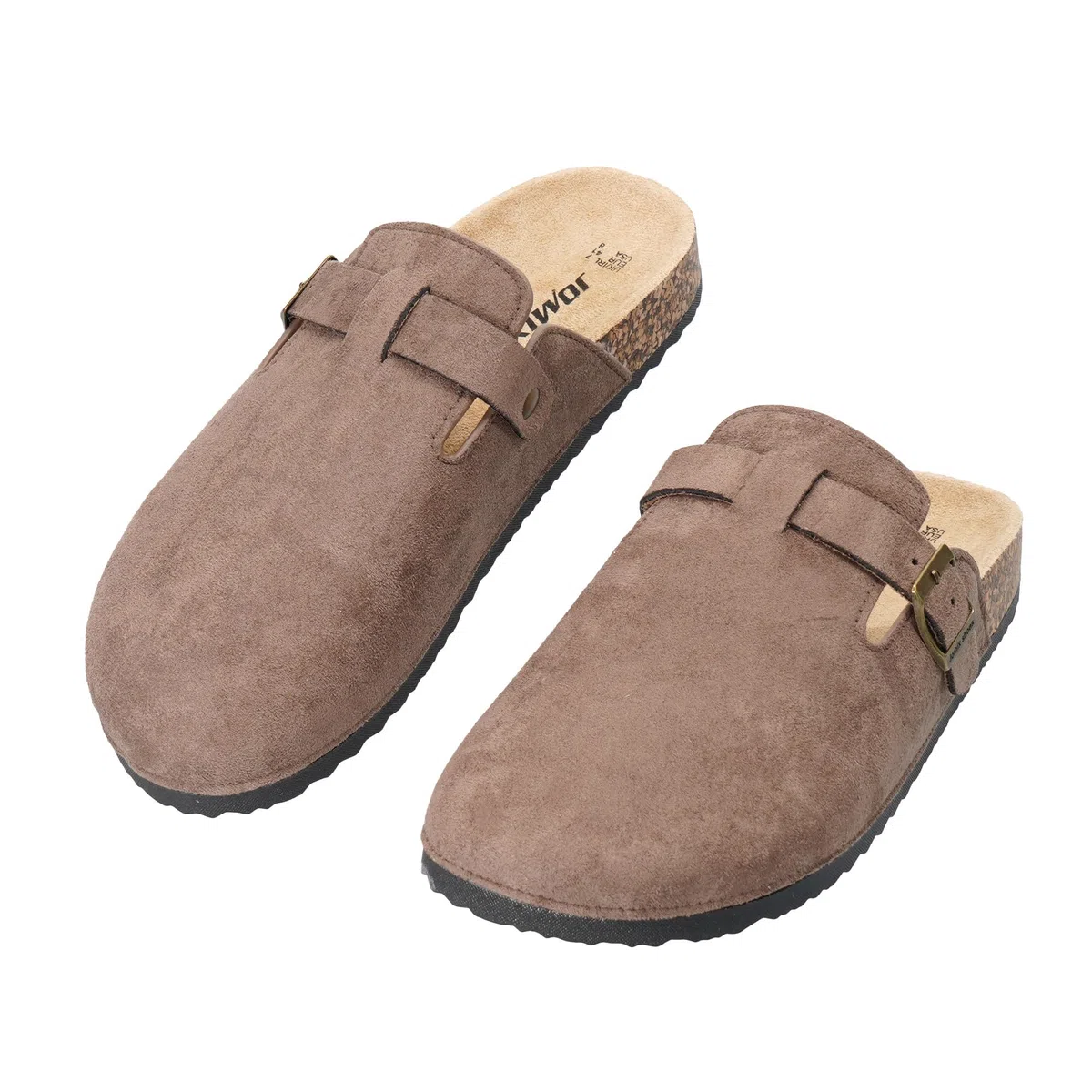 JOMIX Zuecos y Mules para Hombre Pantuflas con Plantilla de Corcho Cerradas Zapatillas de Jardín Sandalias con Hebilla Ajustables Cómoda Antideslizante Casa