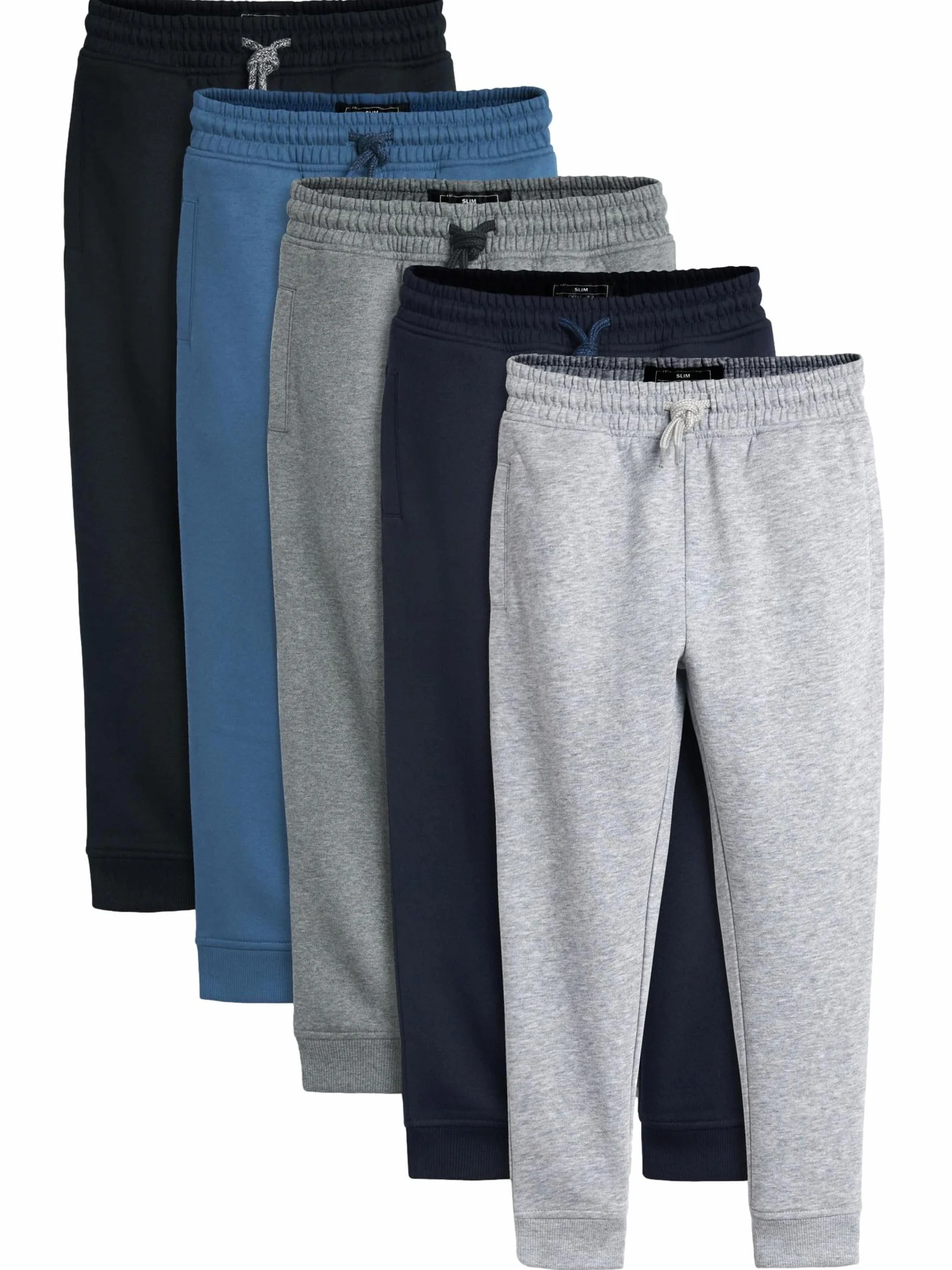 NEXT Niños Pack de 5 Pantalones de chándal básicos de Corte Slim