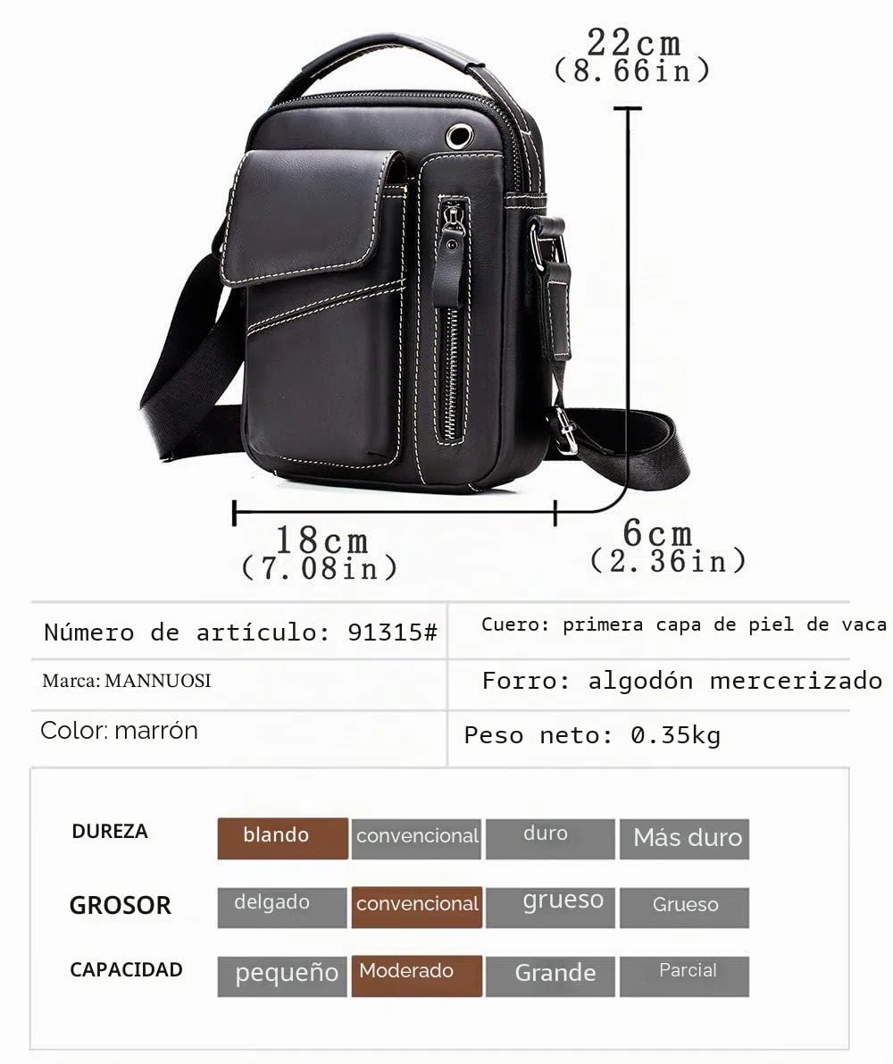 Shoppers Y Bolsos De Hombro Hombre Moda Casual Piel autentica Bolsos bandolera