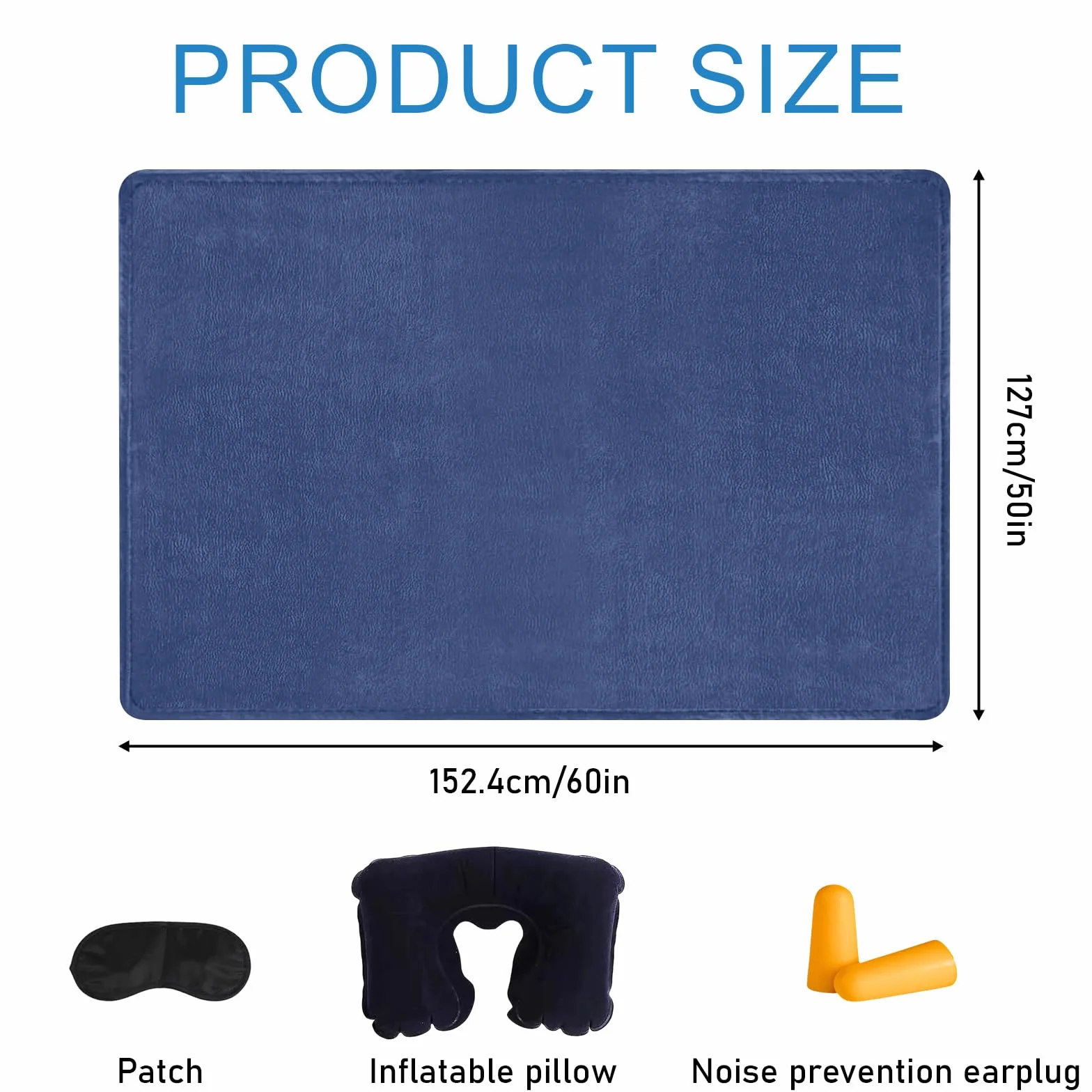 BAIFULAI Manta de viaje para avión, almohada 2 en 1, manta de avión, ultraligera, cálida, con antifaz para dormir y tapones para los oídos, cojín transformador, gadgets de viaje para vacaciones,