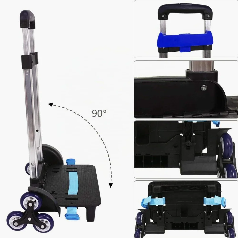 Trolley para Mochila - Carretilla con Ruedas Carretilla Plegable y no Plegable de la aleación de Aluminio de la Mano para la Mochila